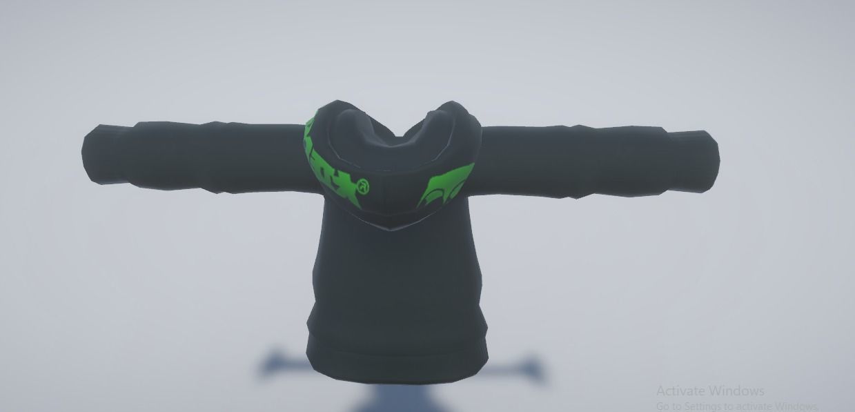 Blue Hoddie Low-poly 3D model_3