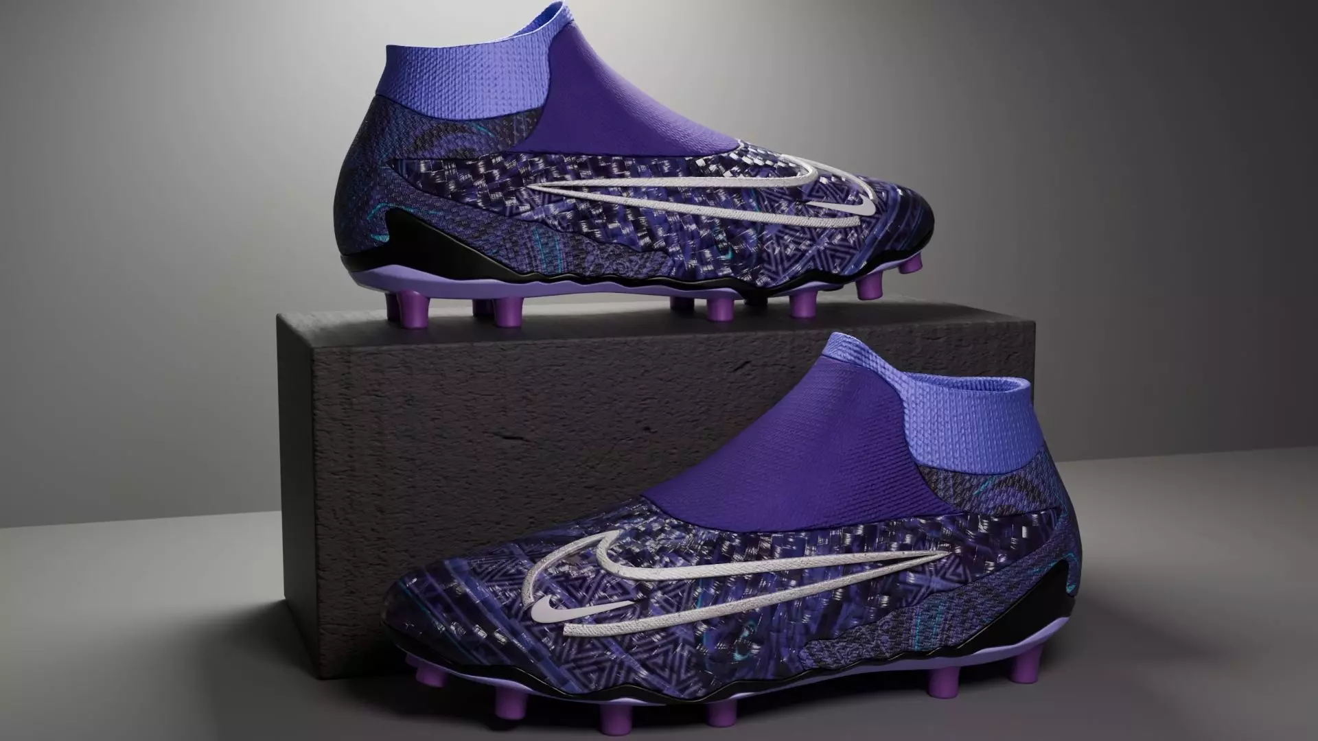 Nike boots dark purple 3D model