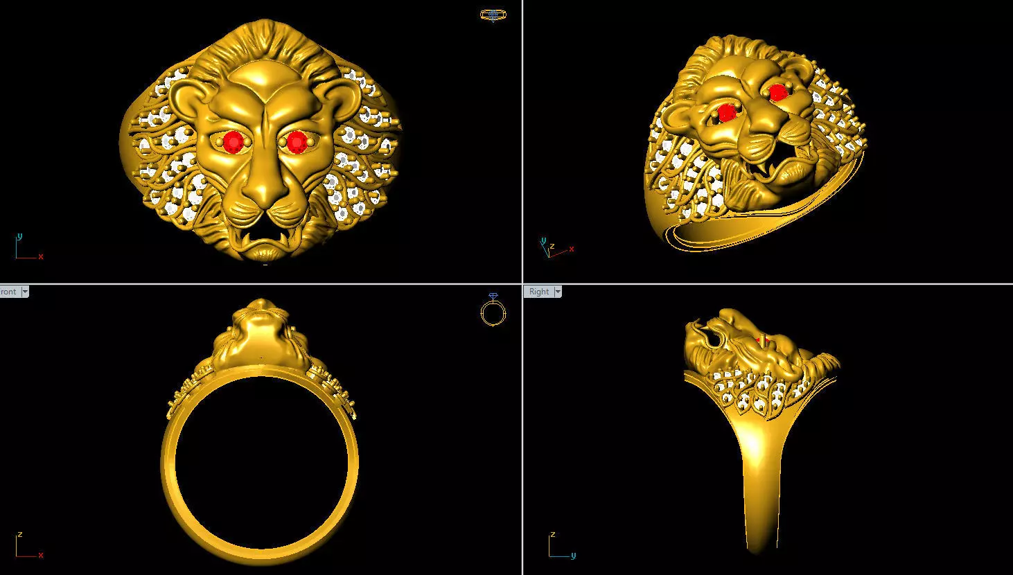 LION RING 3D print model