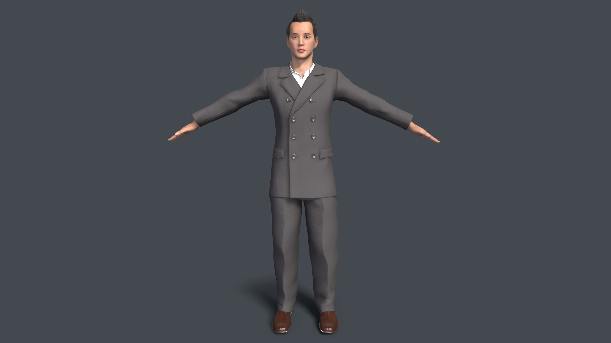 man Character Low-poly 3D model_3