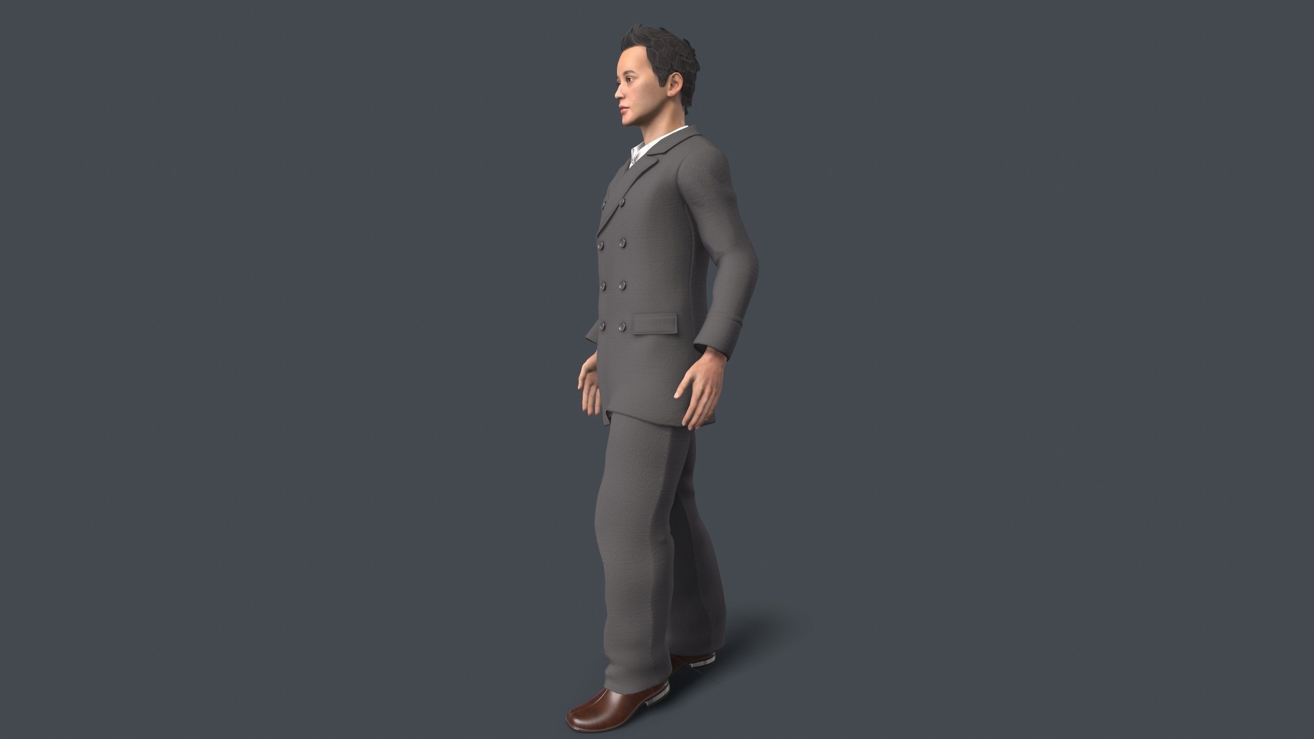 man Character Low-poly 3D model_2