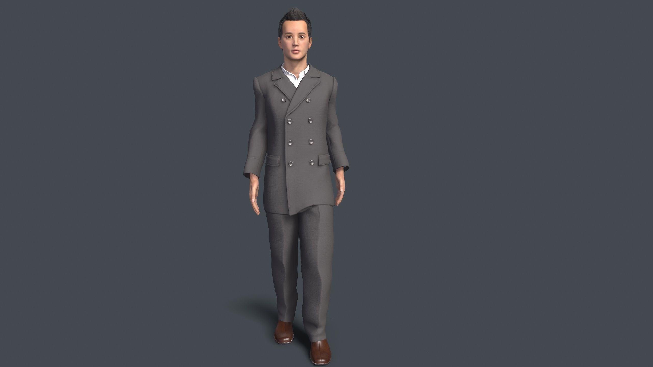 man Character Low-poly 3D model_1