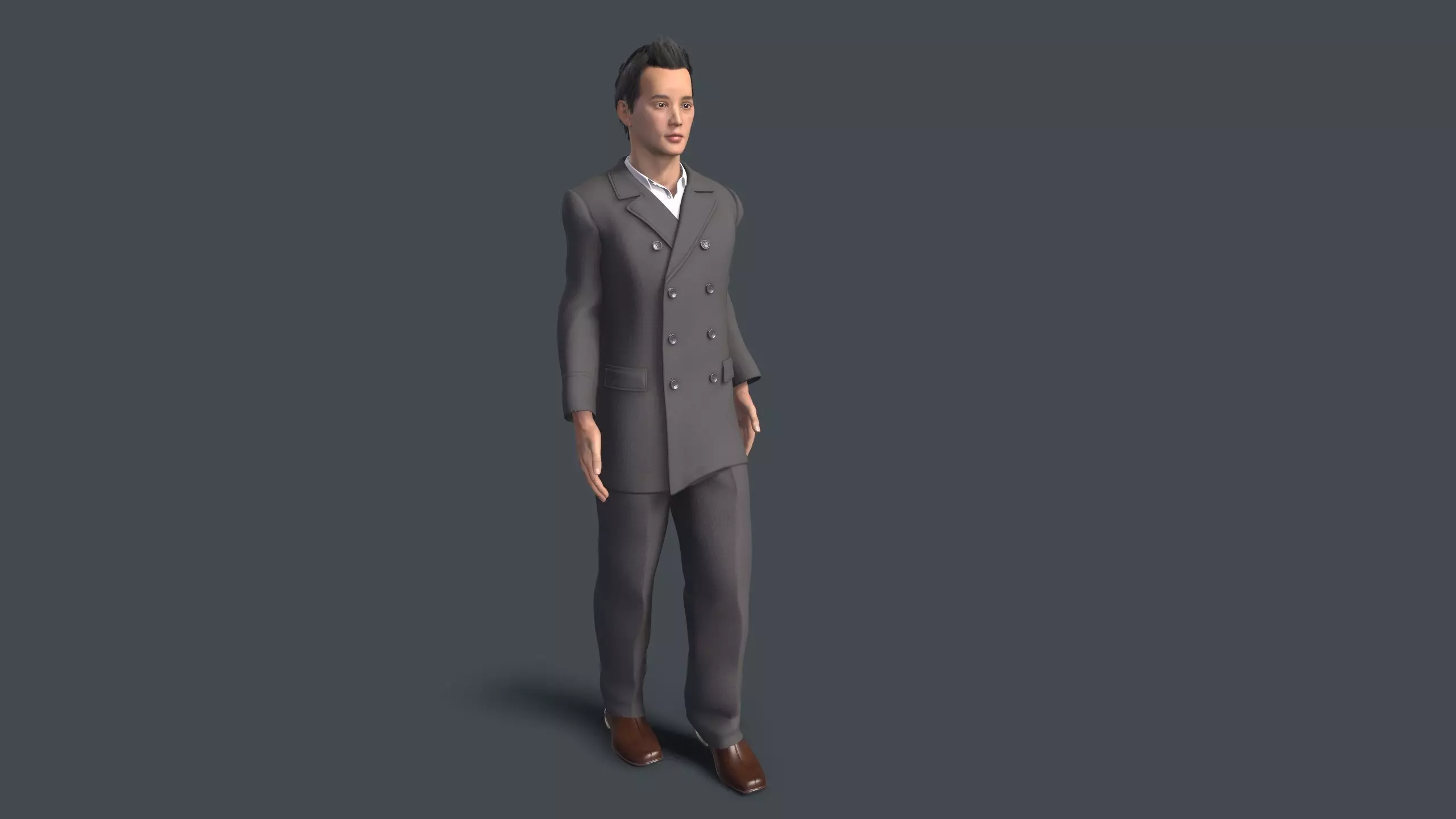 man Character Low-poly 3D model_0