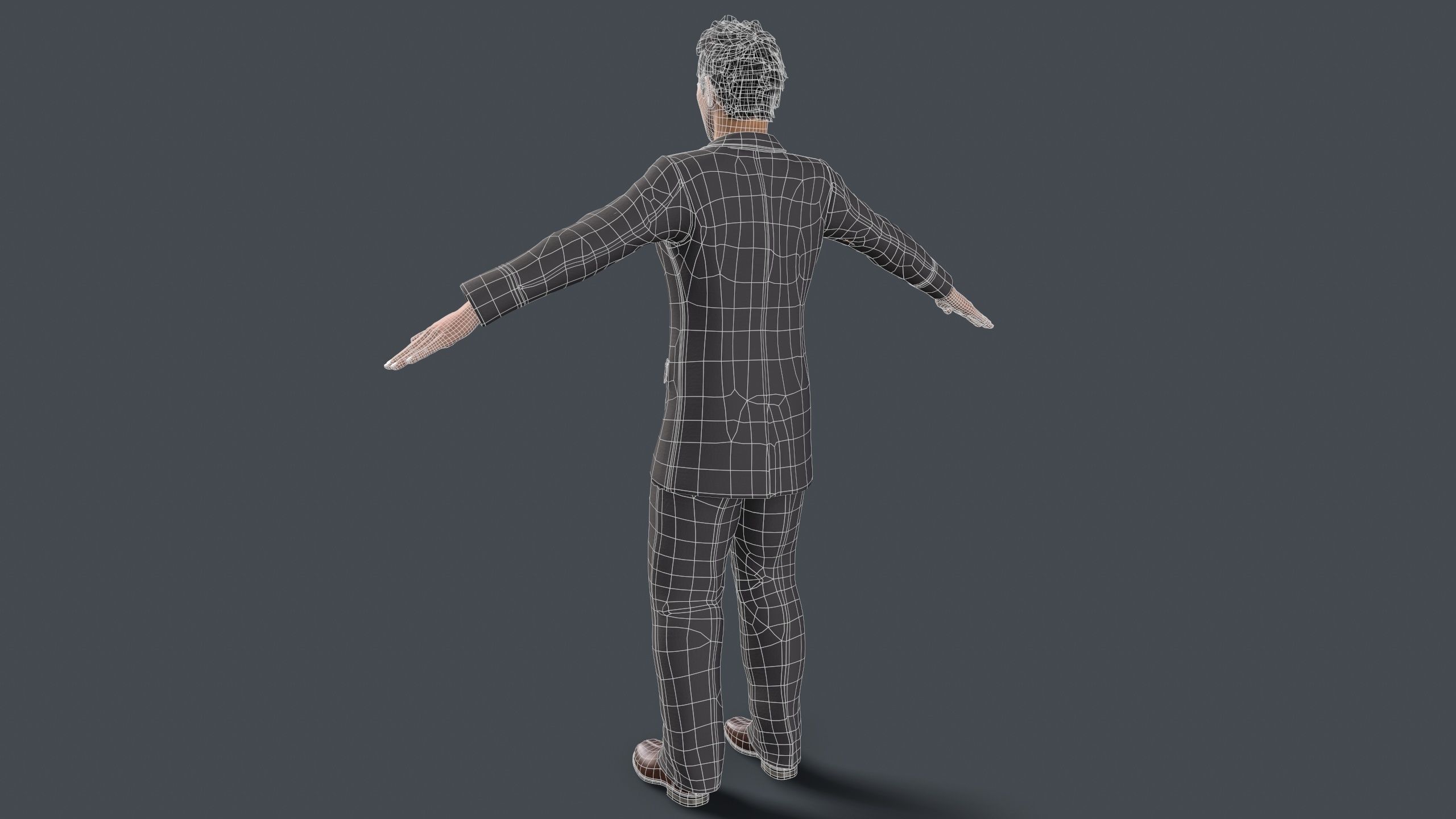 man Character Low-poly 3D model_6
