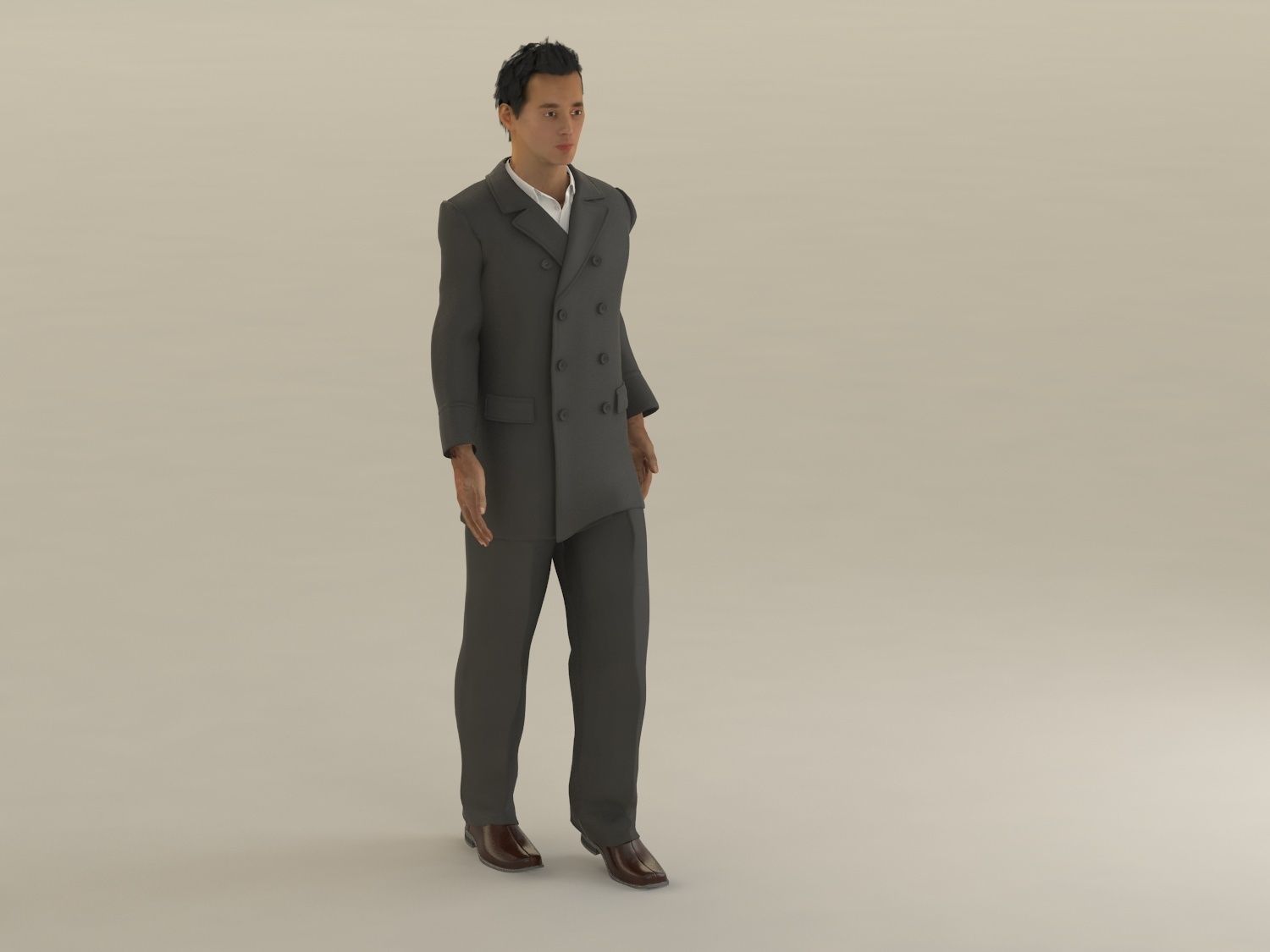 man Character Low-poly 3D model_7