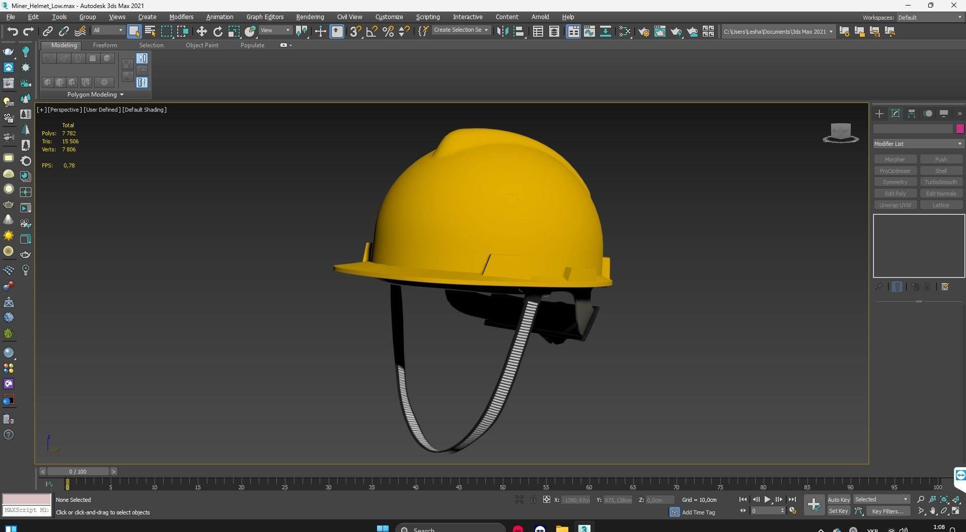 Helmet Low-poly 3D model_3