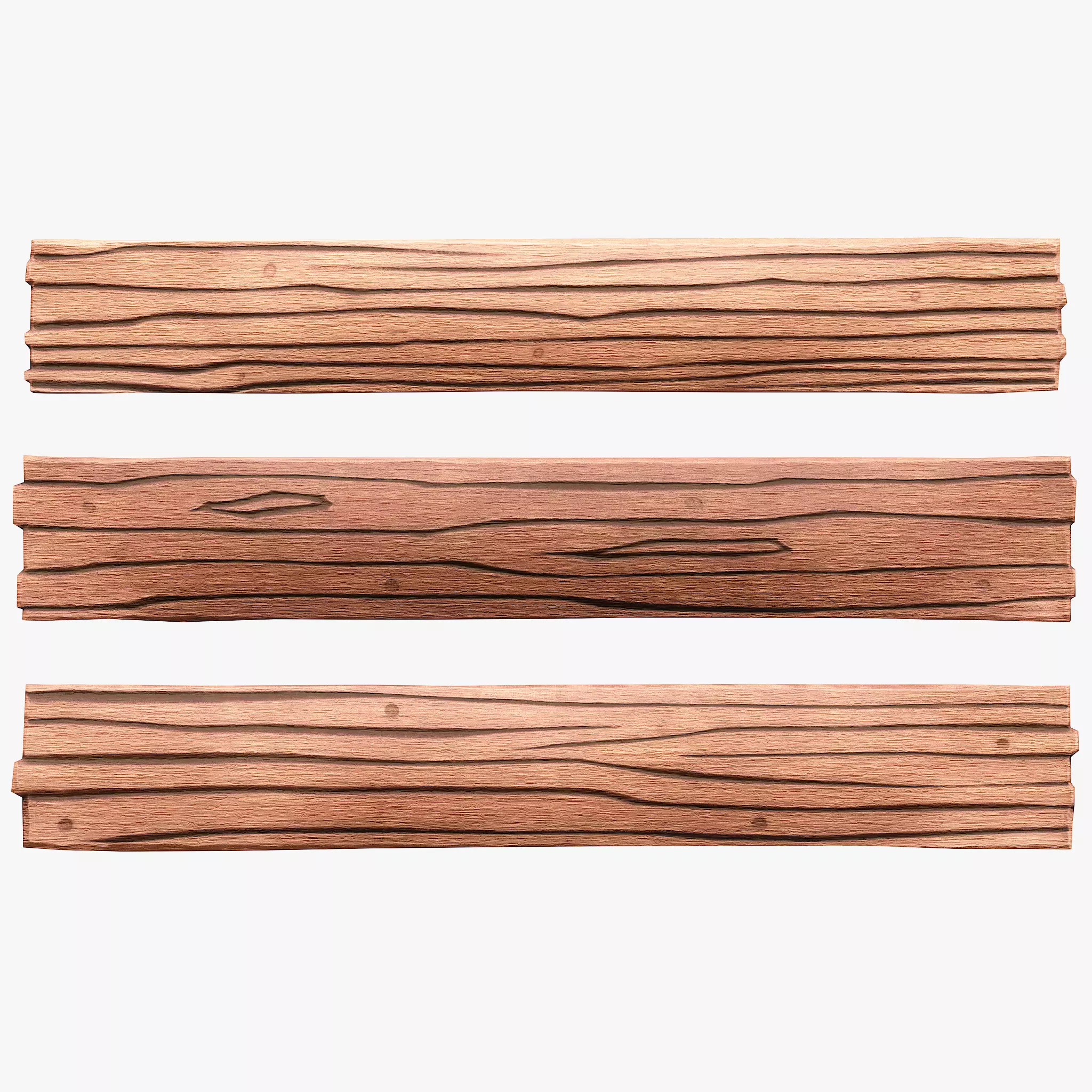 Wood Planks Low-poly 3D model_0