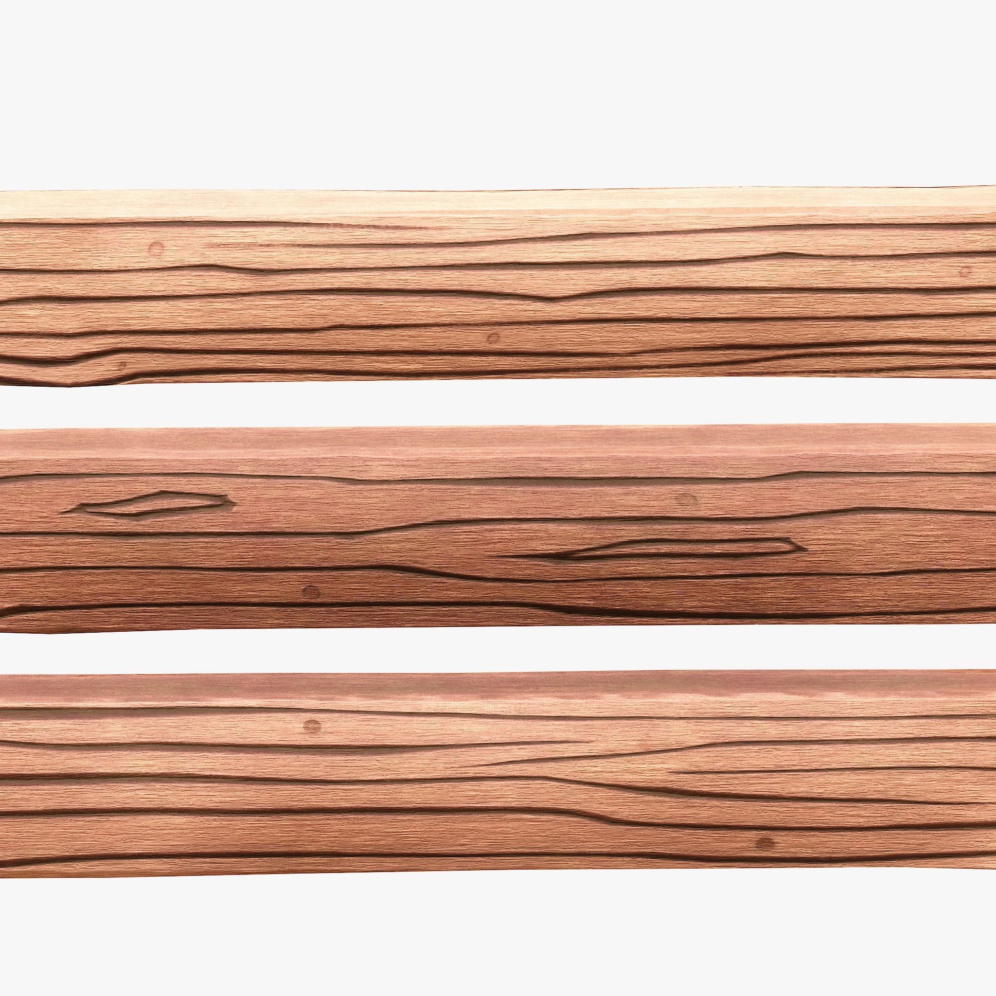 Wood Planks Low-poly 3D model_2