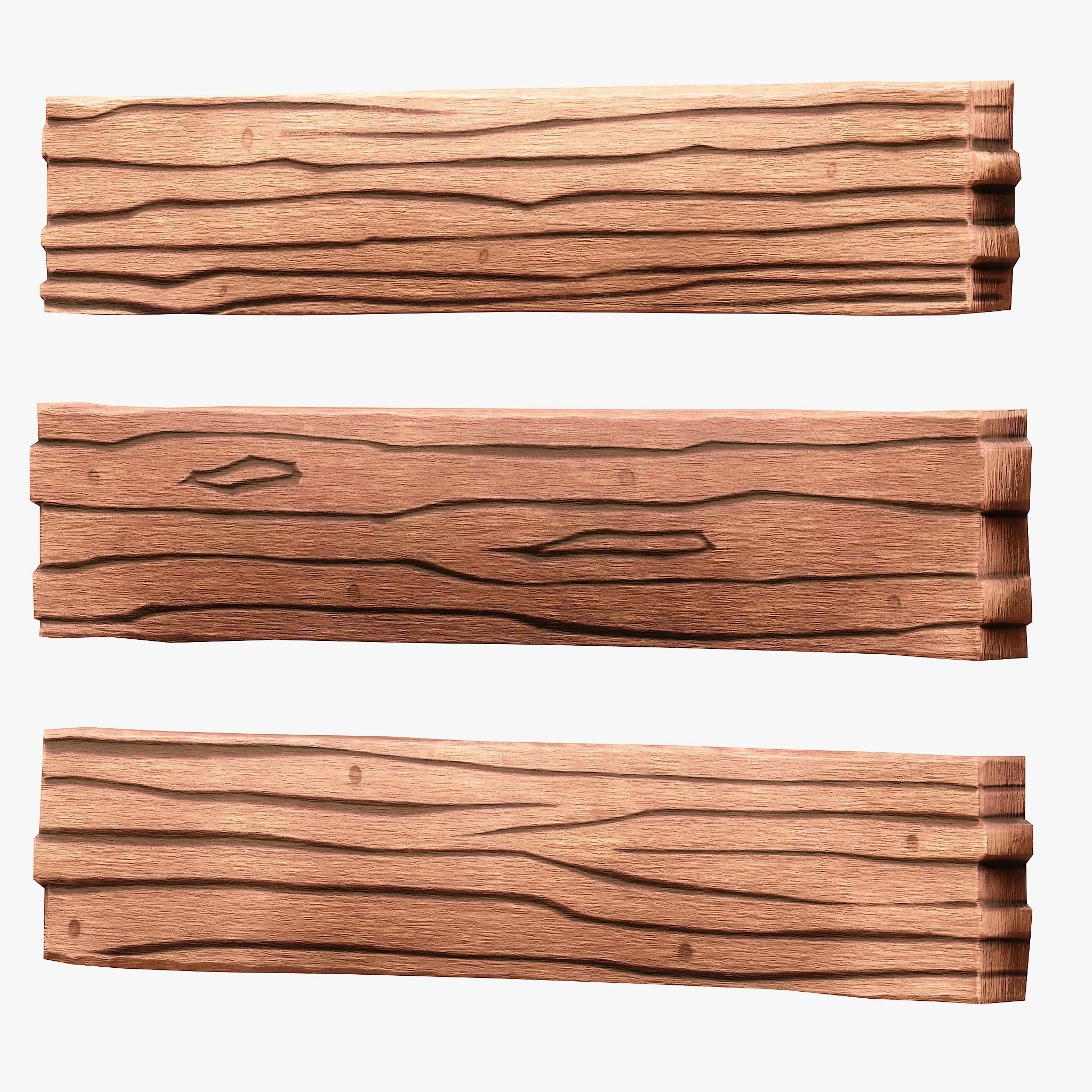 Wood Planks Low-poly 3D model_5