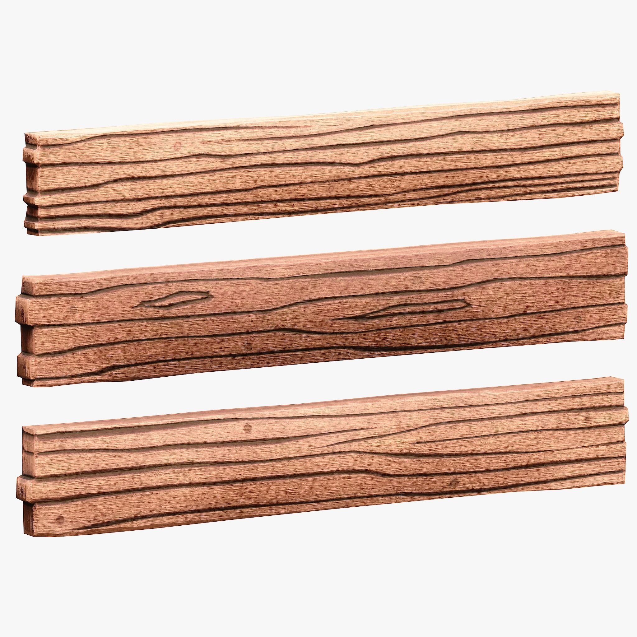 Wood Planks Low-poly 3D model_4