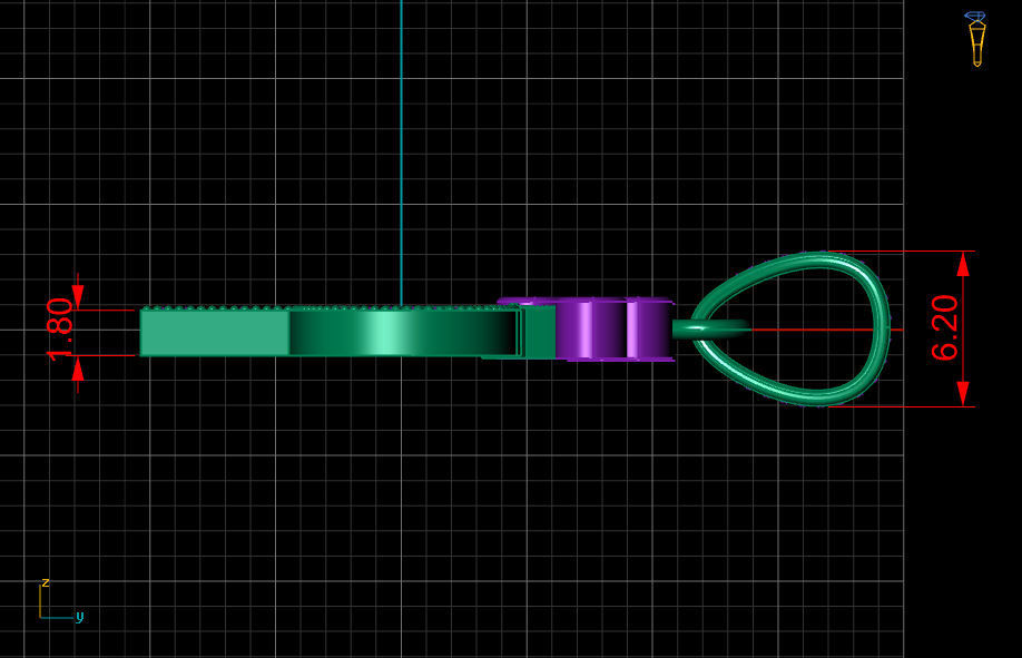 P letter pendant 3D print model_10