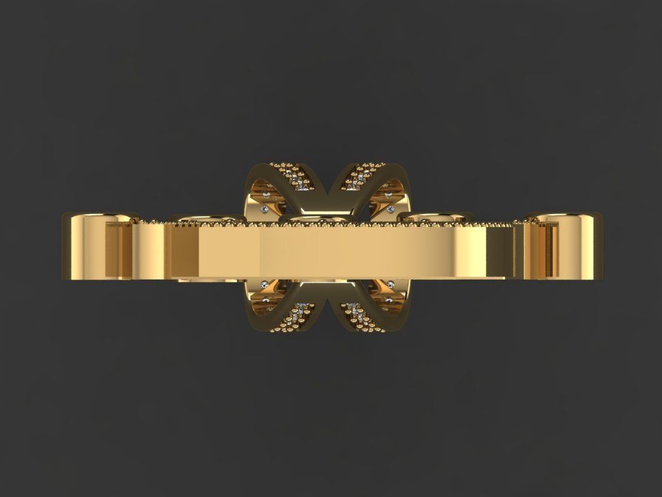 P letter pendant 3D print model_11