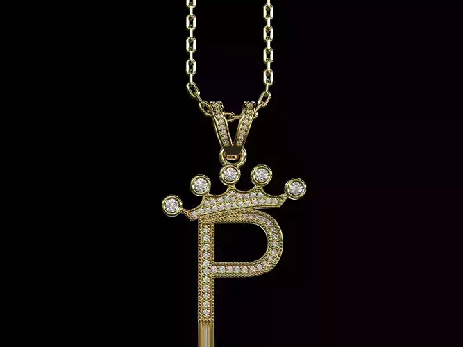 P letter pendant 3D print model