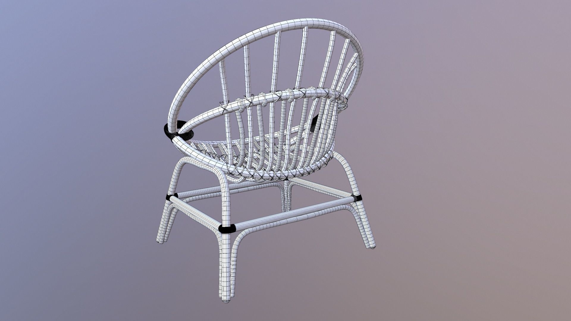 Round Ratan Cahir 3D model_9