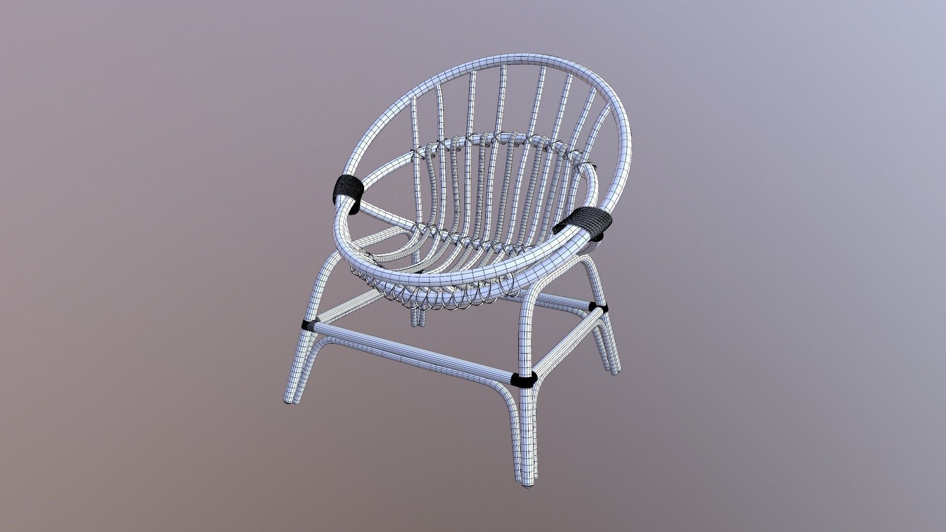 Round Ratan Cahir 3D model_7