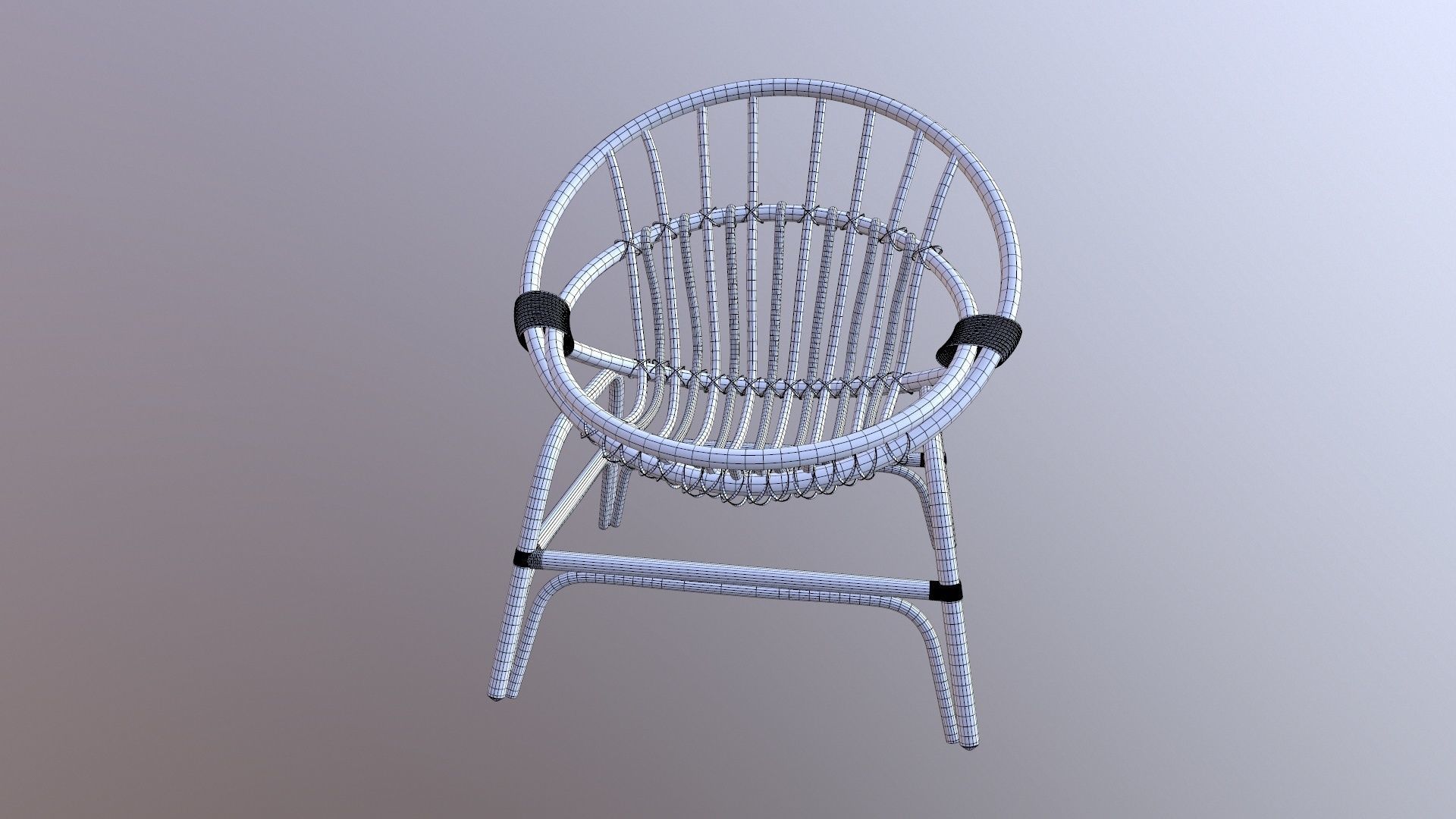 Round Ratan Cahir 3D model_11