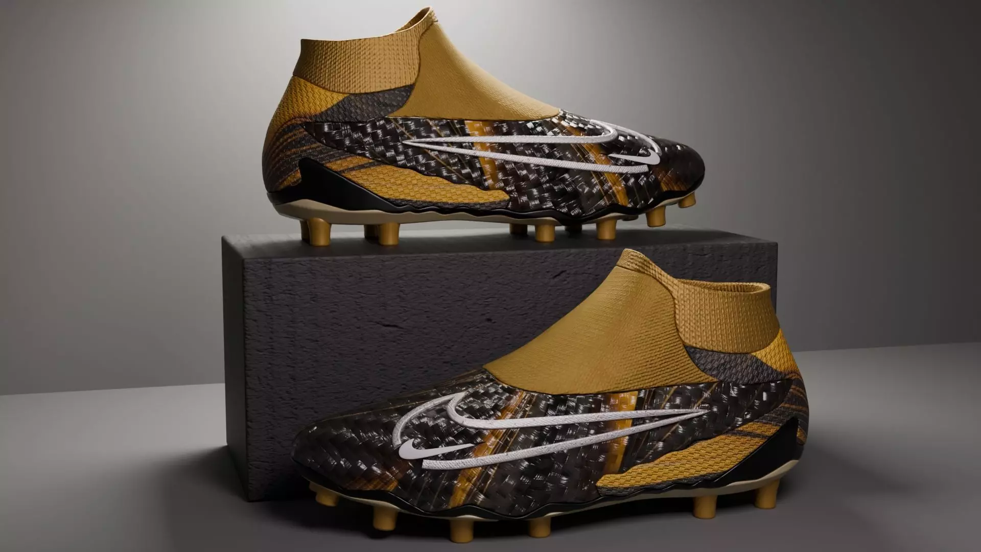 Nike boots golden yellow 3D model