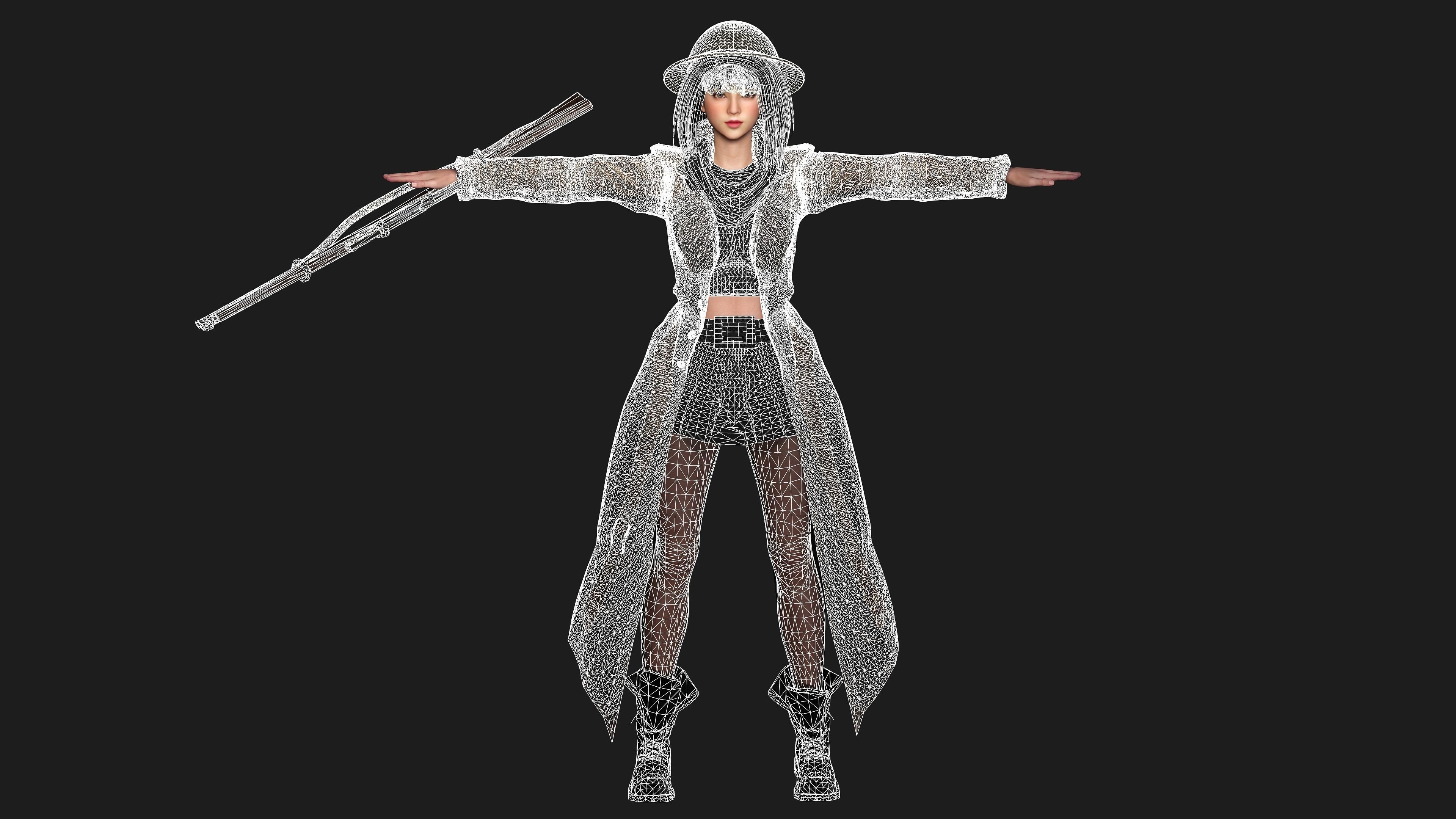 AAA 3D REALISTIC JAPANESE GIRL CHARACTER - MIZUKI THE ADVENTURER Low-poly 3D model_20