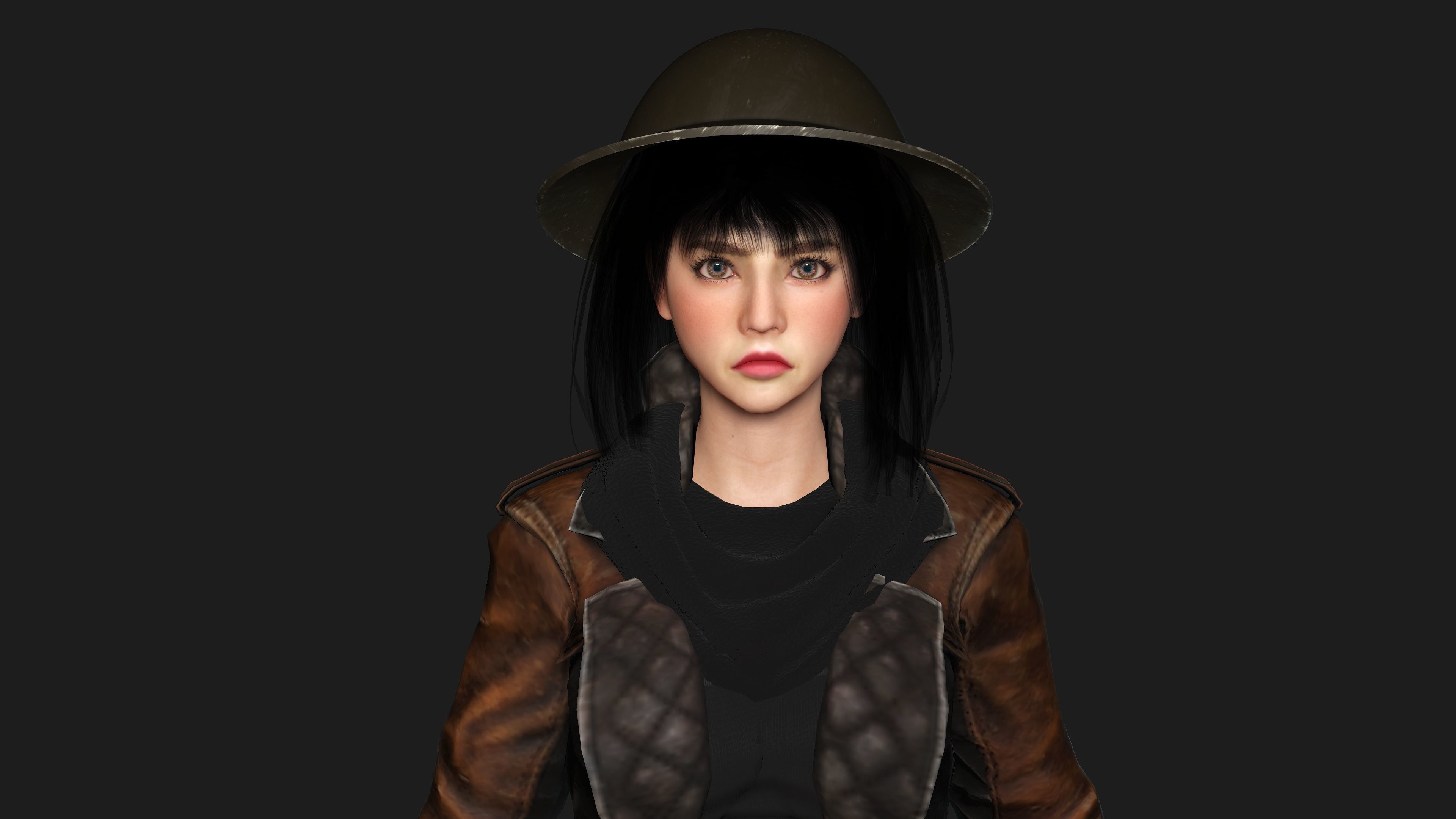 AAA 3D REALISTIC JAPANESE GIRL CHARACTER - MIZUKI THE ADVENTURER Low-poly 3D model_12