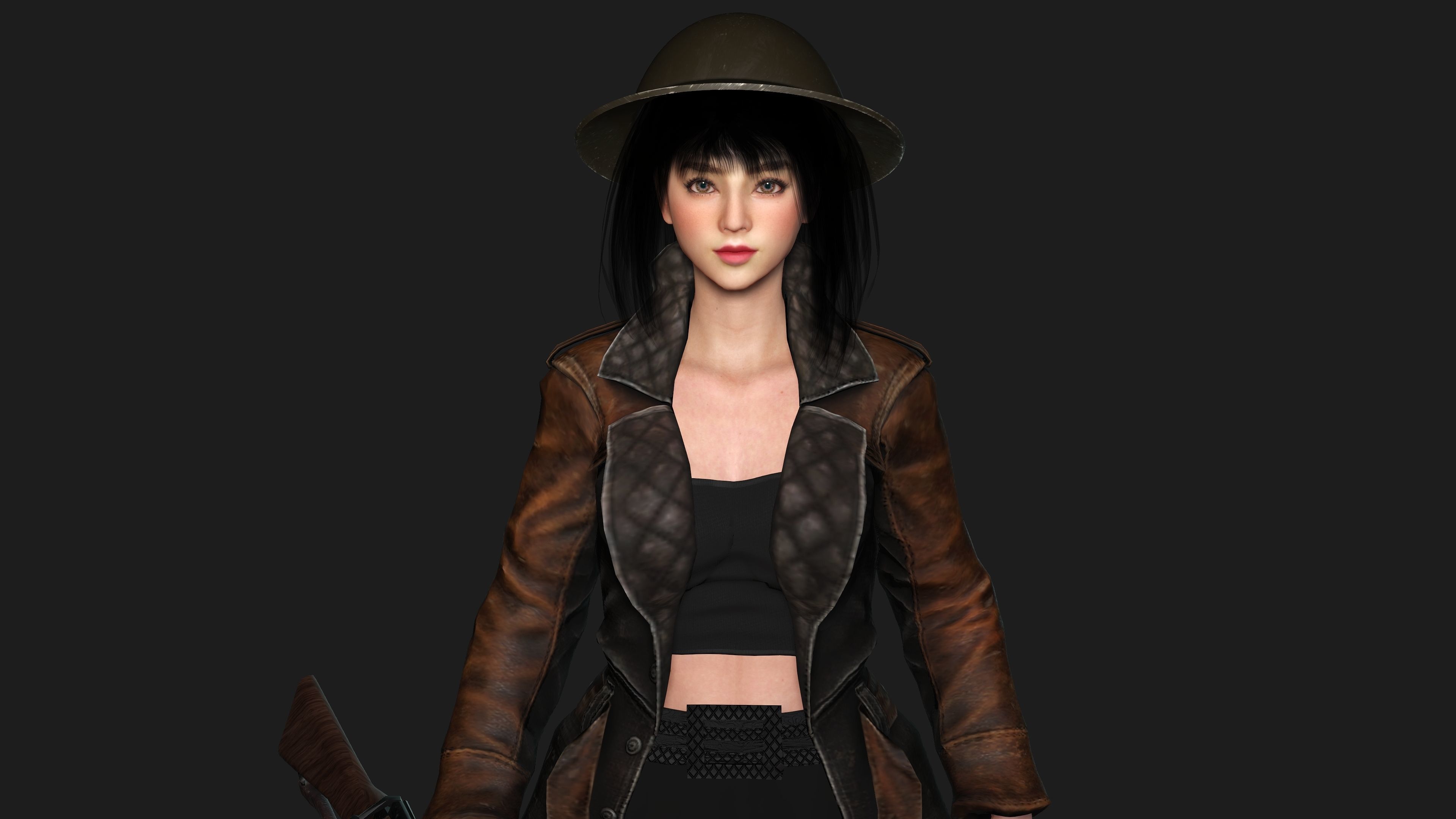 AAA 3D REALISTIC JAPANESE GIRL CHARACTER - MIZUKI THE ADVENTURER Low-poly 3D model_5