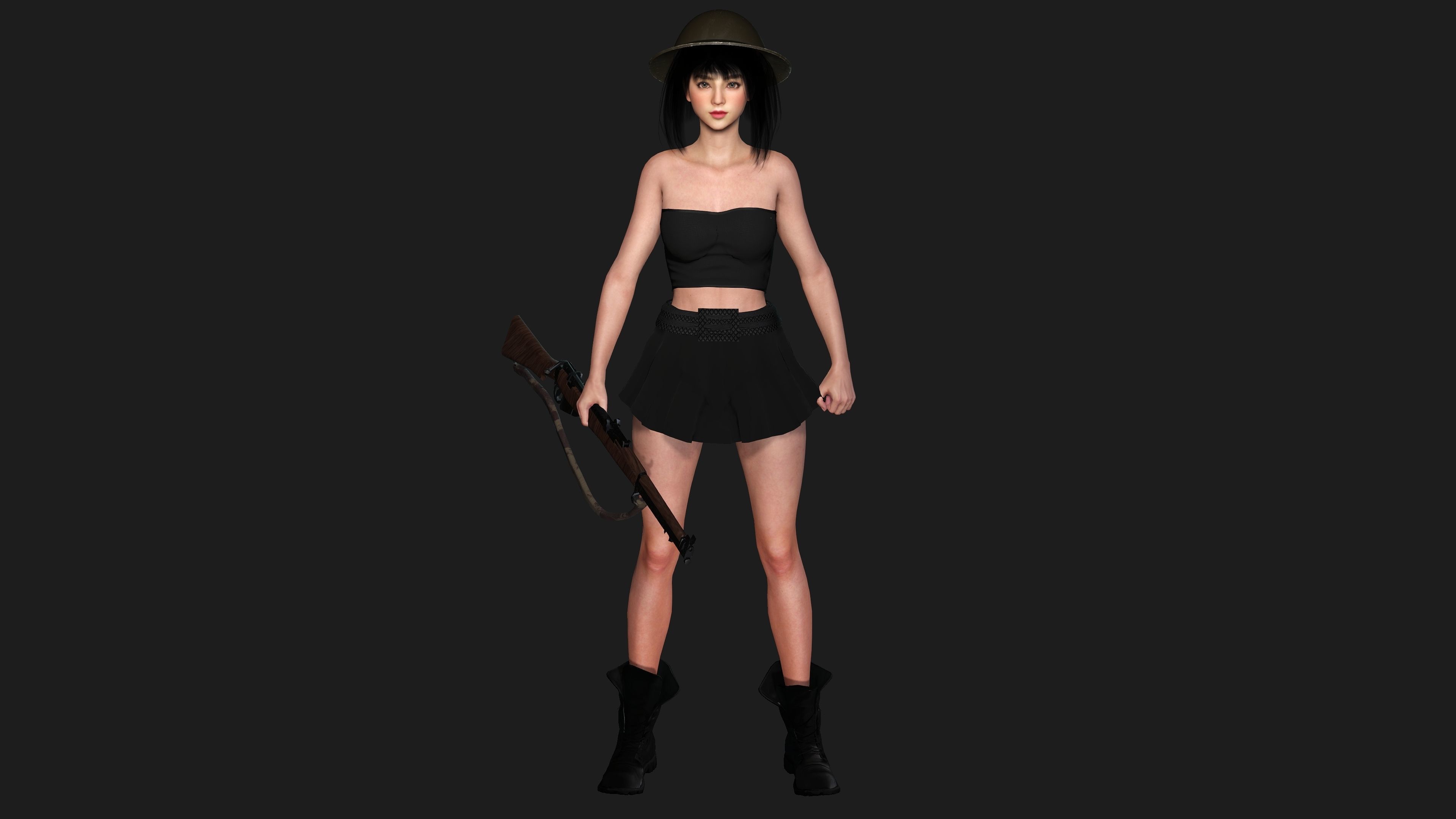 AAA 3D REALISTIC JAPANESE GIRL CHARACTER - MIZUKI THE ADVENTURER Low-poly 3D model_15