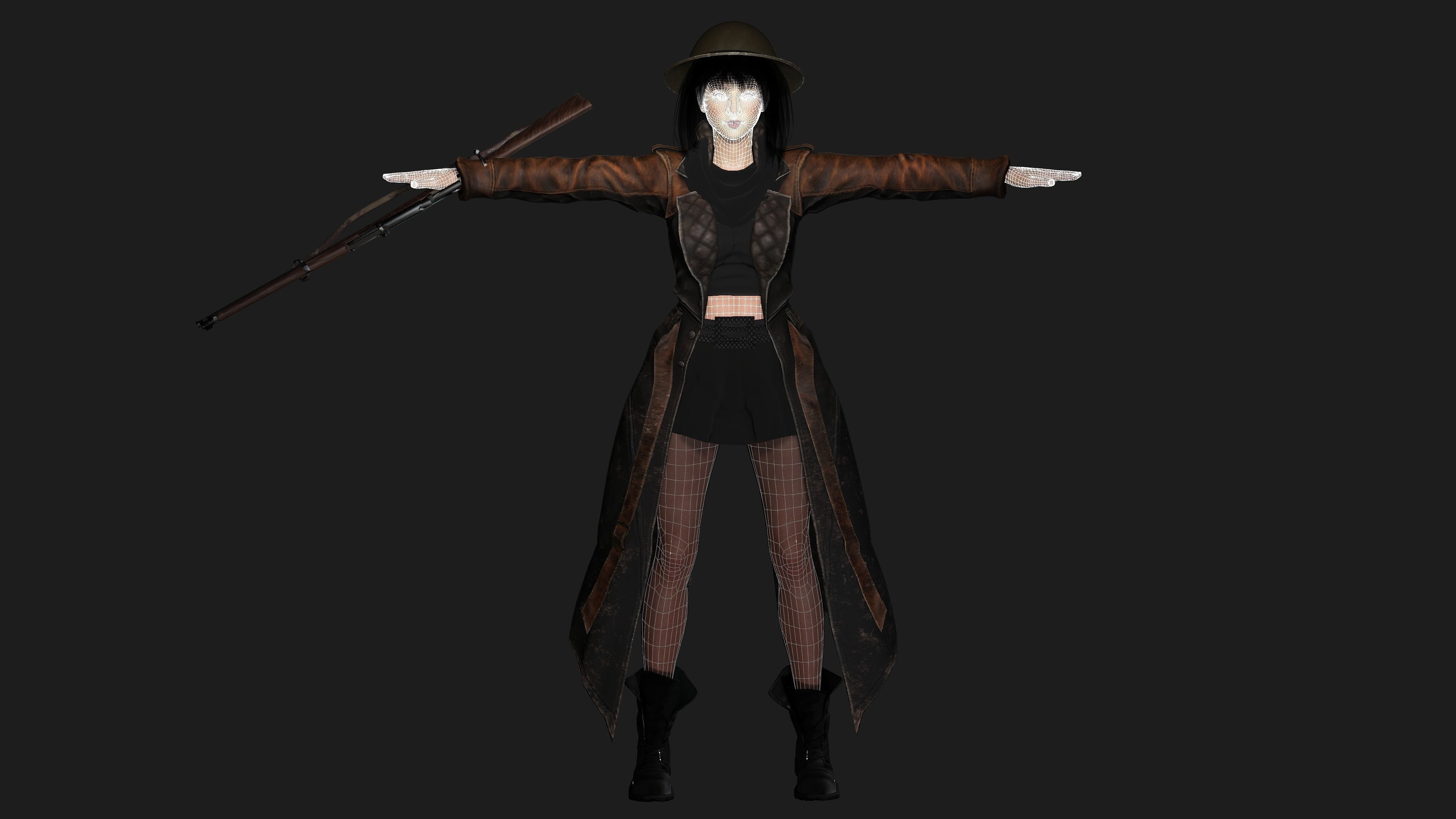 AAA 3D REALISTIC JAPANESE GIRL CHARACTER - MIZUKI THE ADVENTURER Low-poly 3D model_21