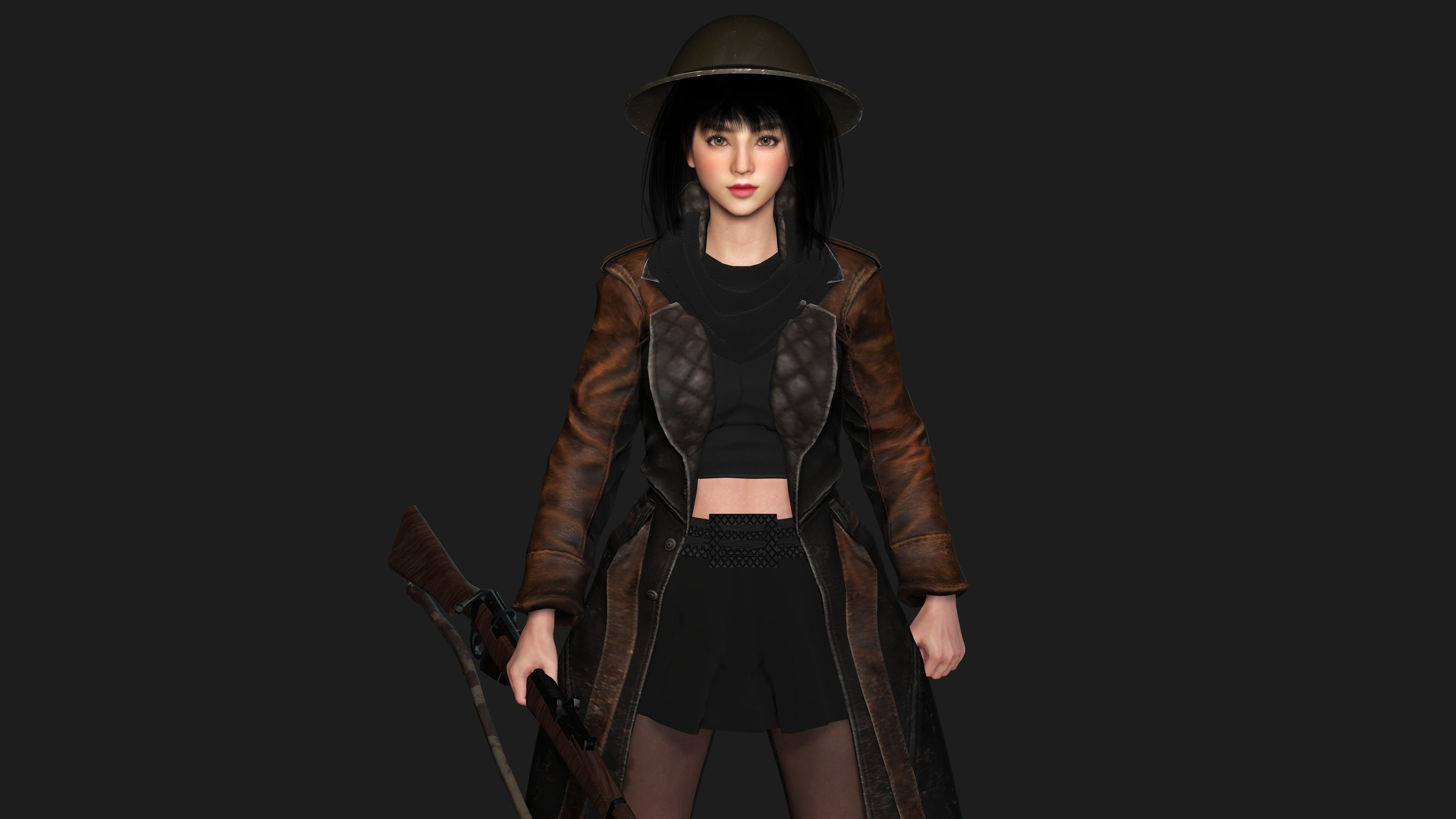 AAA 3D REALISTIC JAPANESE GIRL CHARACTER - MIZUKI THE ADVENTURER Low-poly 3D model_3