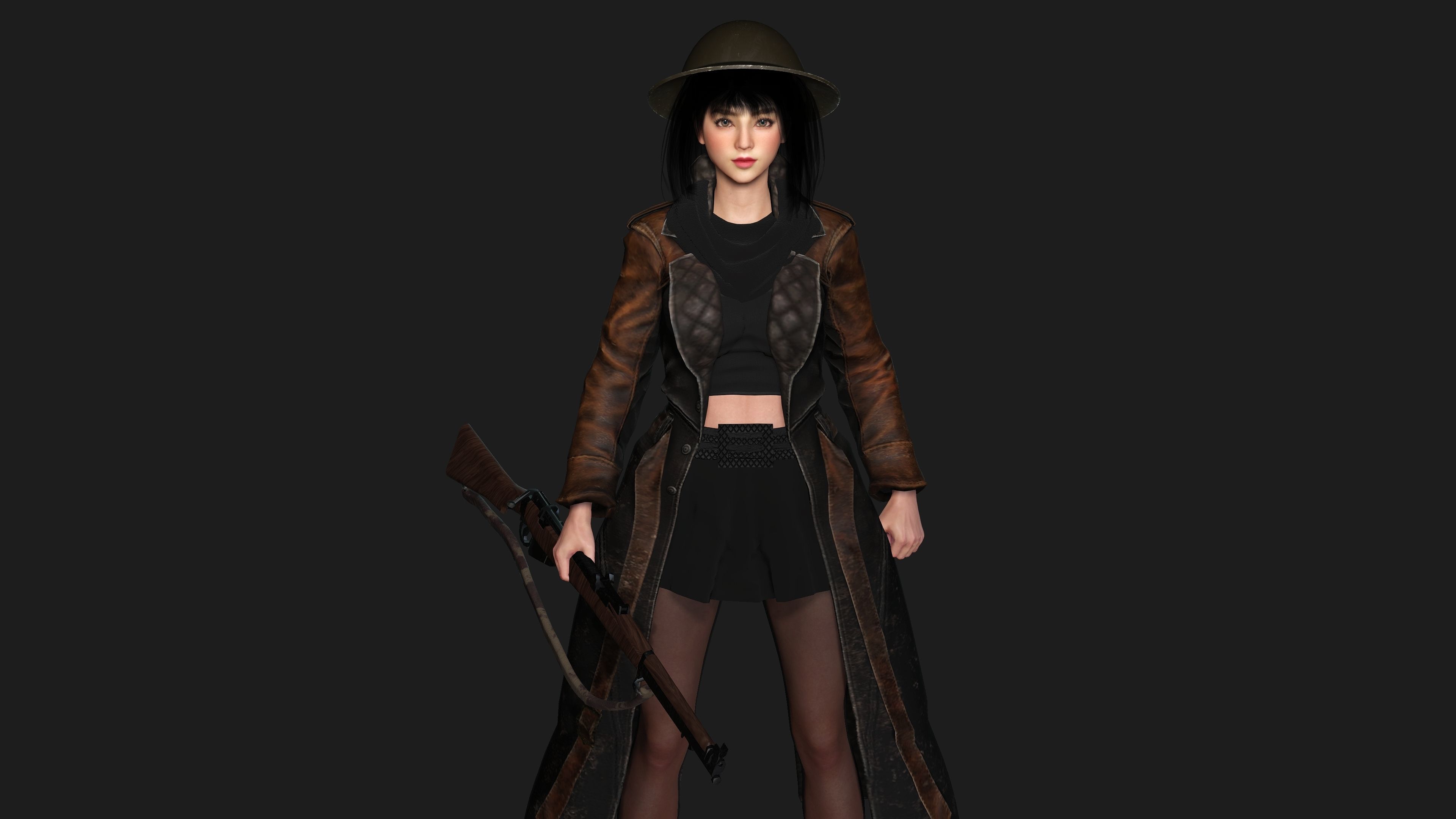 AAA 3D REALISTIC JAPANESE GIRL CHARACTER - MIZUKI THE ADVENTURER Low-poly 3D model_2