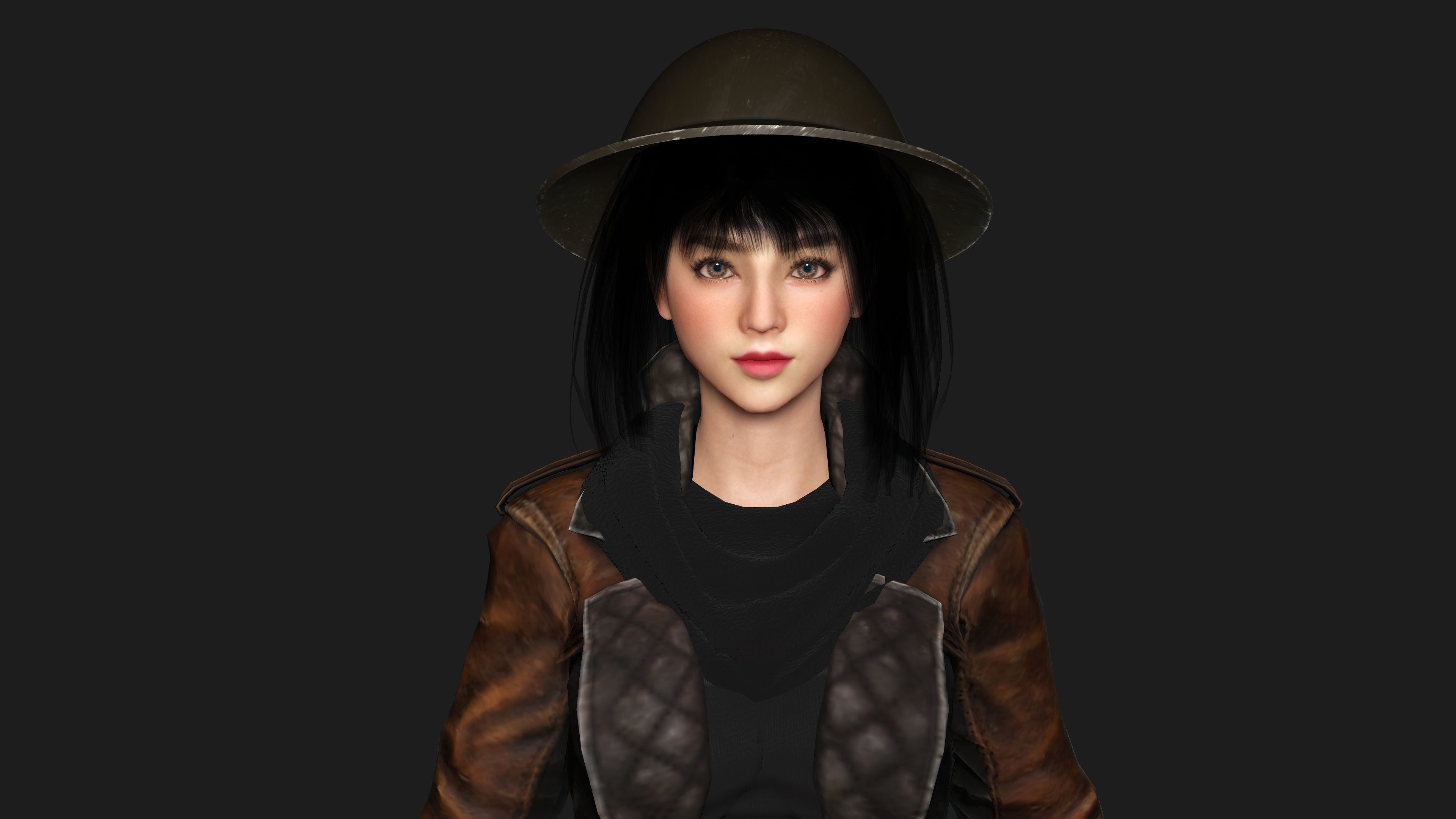 AAA 3D REALISTIC JAPANESE GIRL CHARACTER - MIZUKI THE ADVENTURER Low-poly 3D model_8