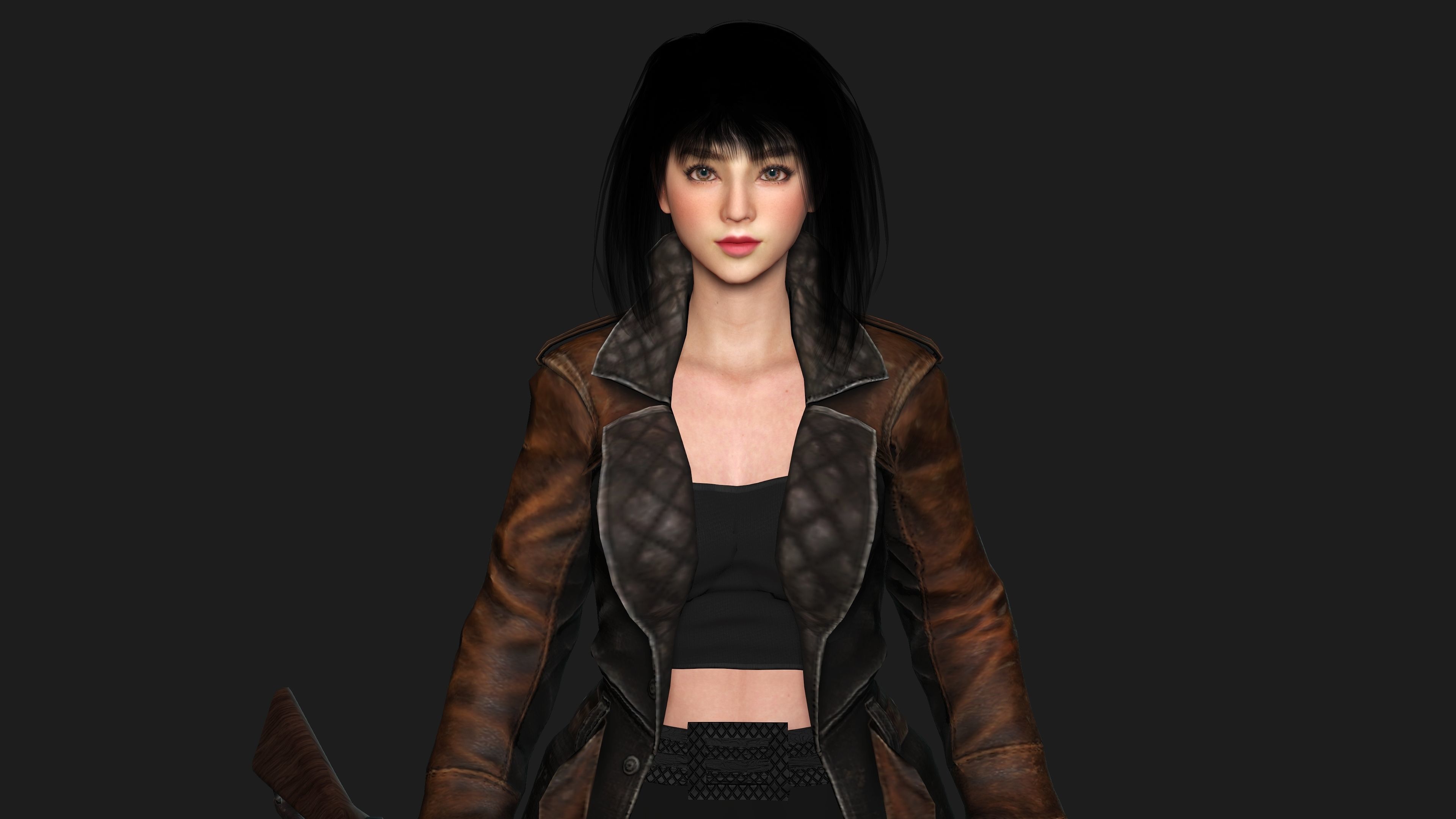 AAA 3D REALISTIC JAPANESE GIRL CHARACTER - MIZUKI THE ADVENTURER Low-poly 3D model_6