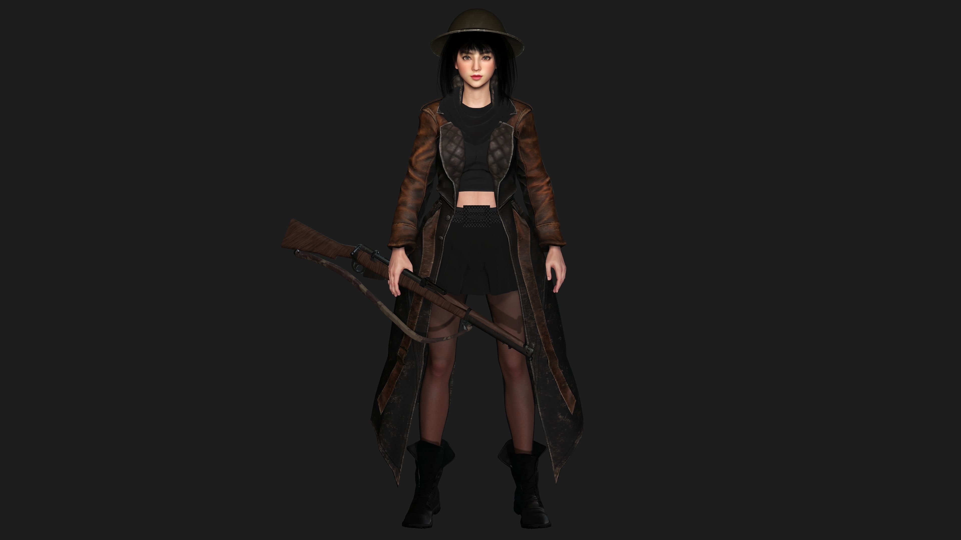 AAA 3D REALISTIC JAPANESE GIRL CHARACTER - MIZUKI THE ADVENTURER Low-poly 3D model_16