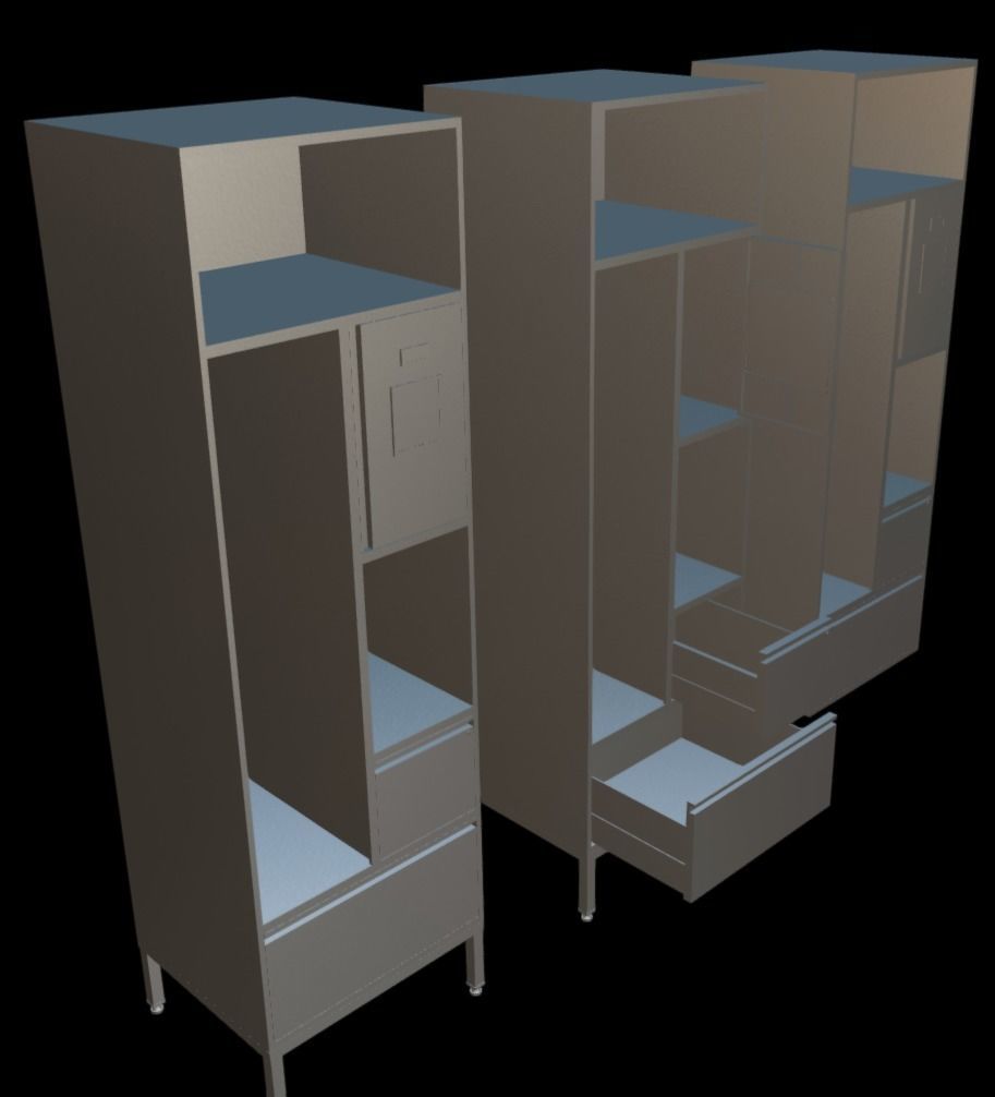 ROKA Personal Military Locker Low-poly 3D model_7