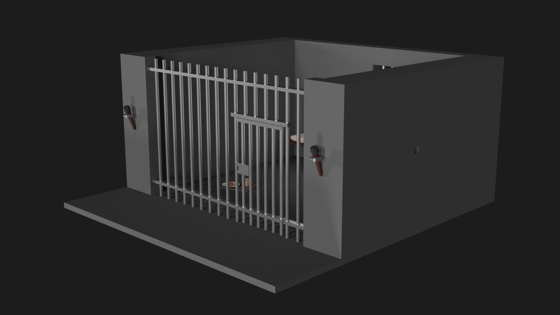 Lowpoly Prison Low-poly 3D model_17