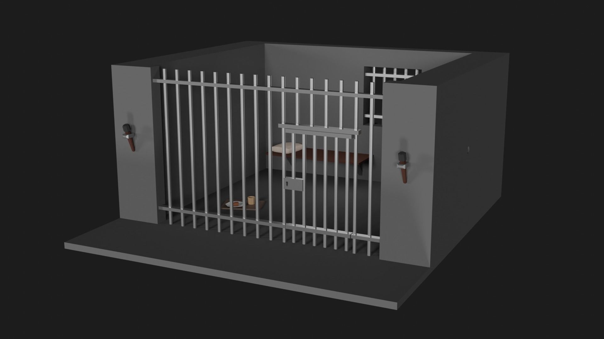 Lowpoly Prison Low-poly 3D model_14