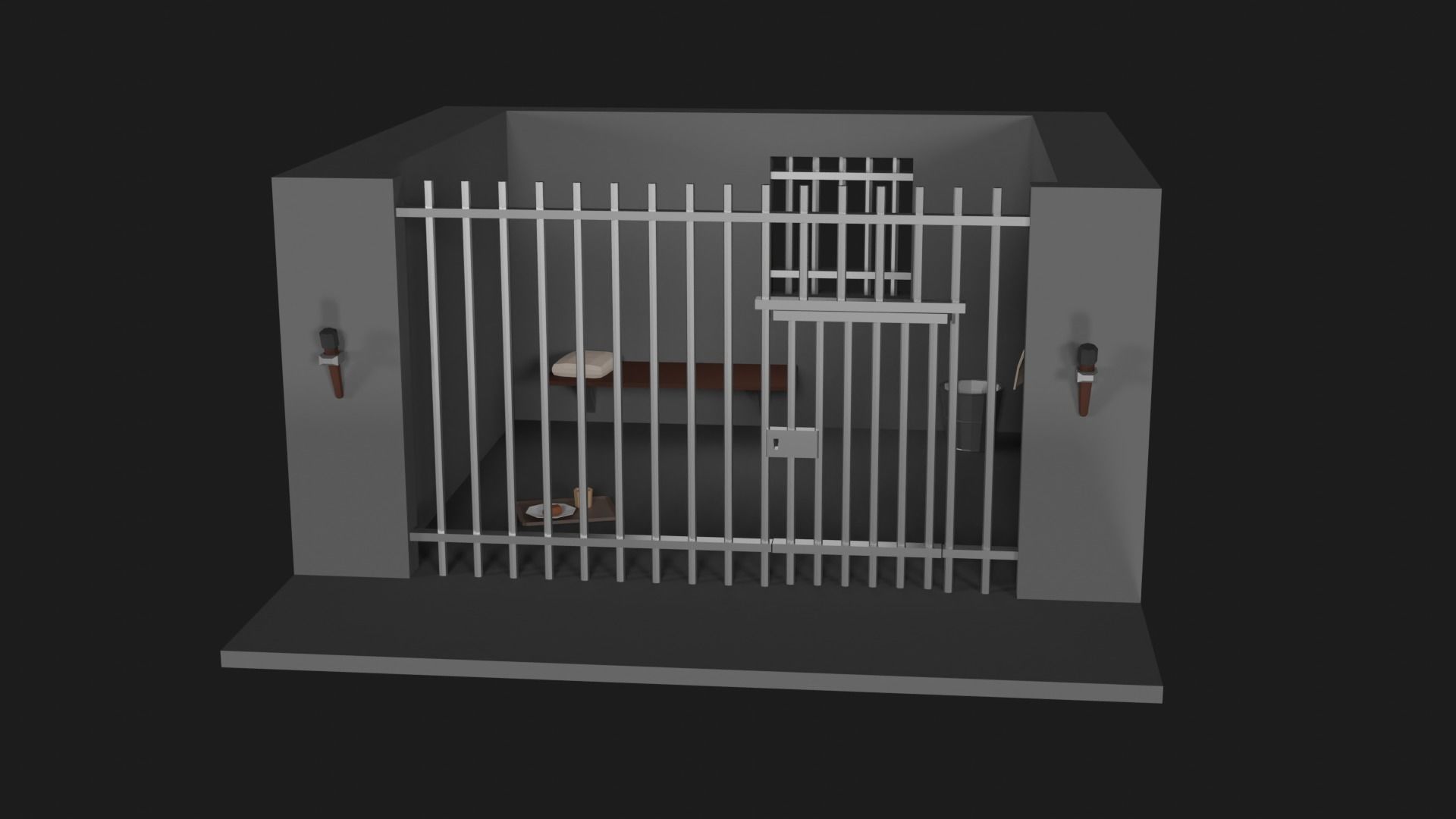 Lowpoly Prison Low-poly 3D model_12
