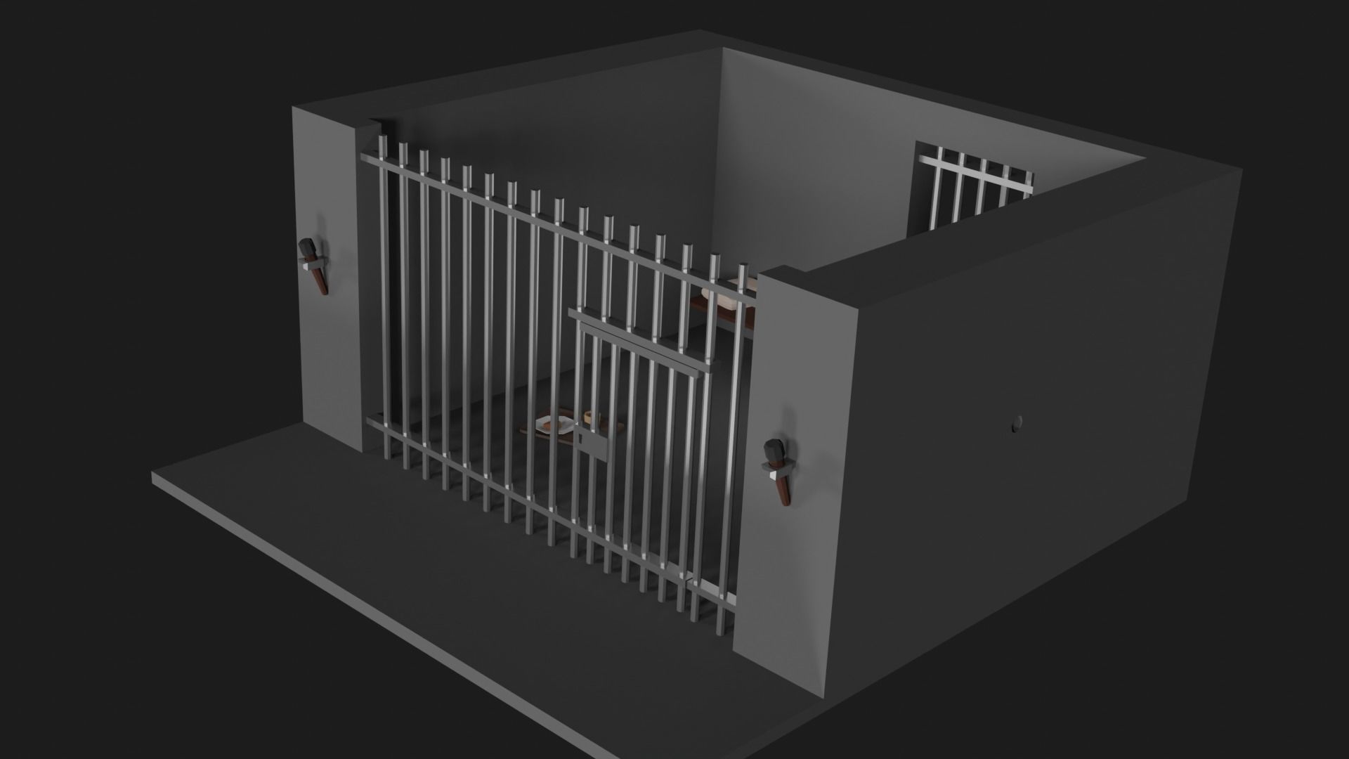 Lowpoly Prison Low-poly 3D model_19