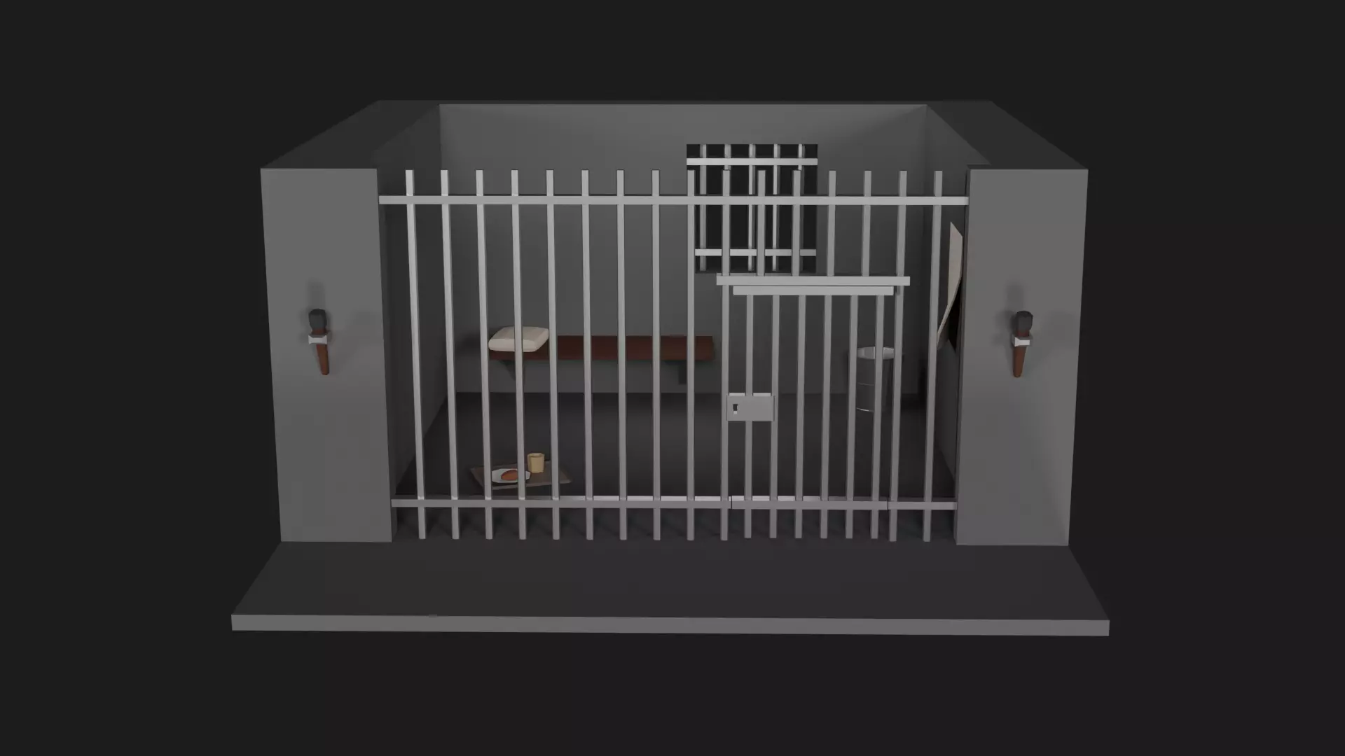 Lowpoly Prison Low-poly 3D model_0