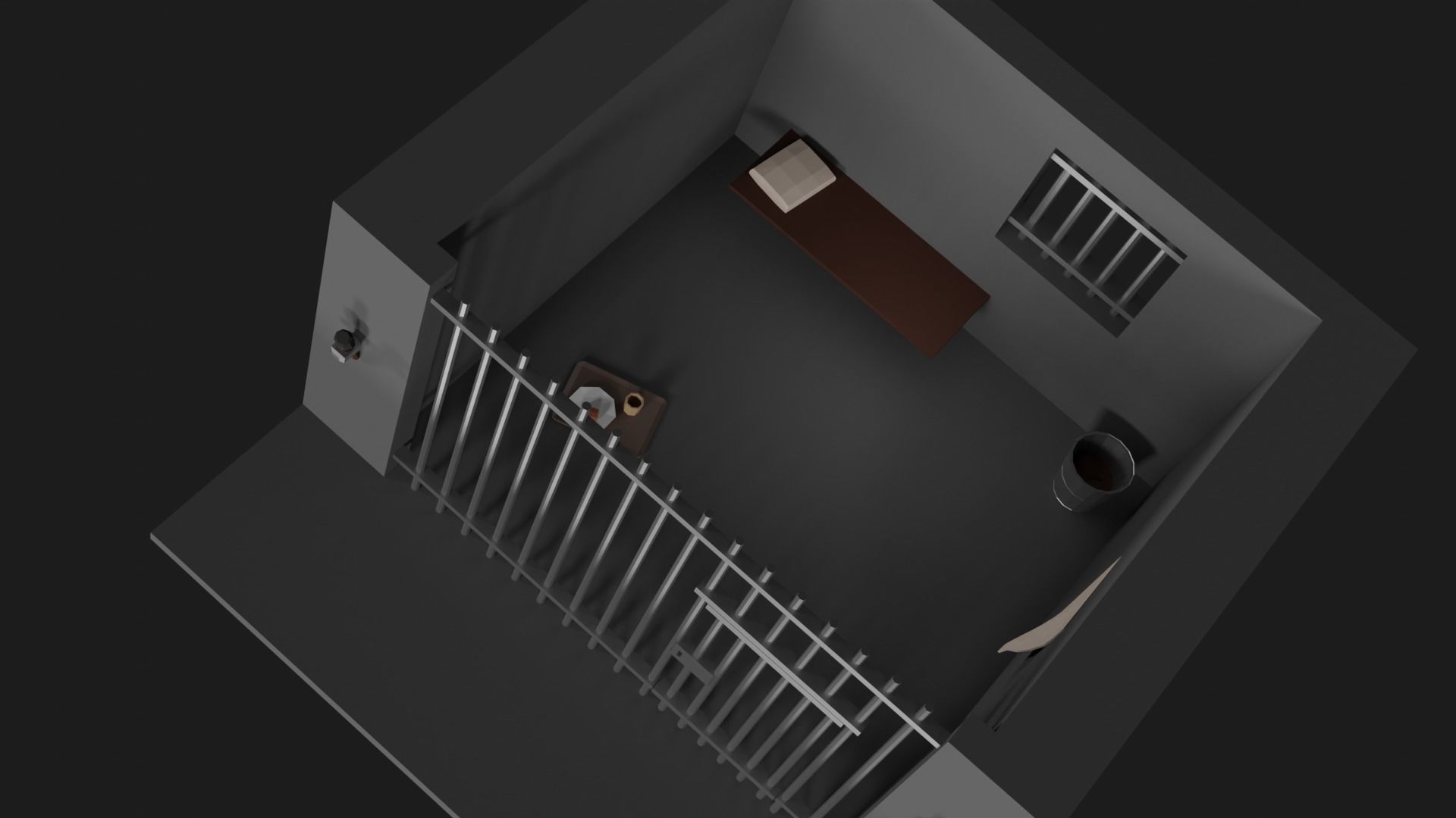 Lowpoly Prison Low-poly 3D model_22