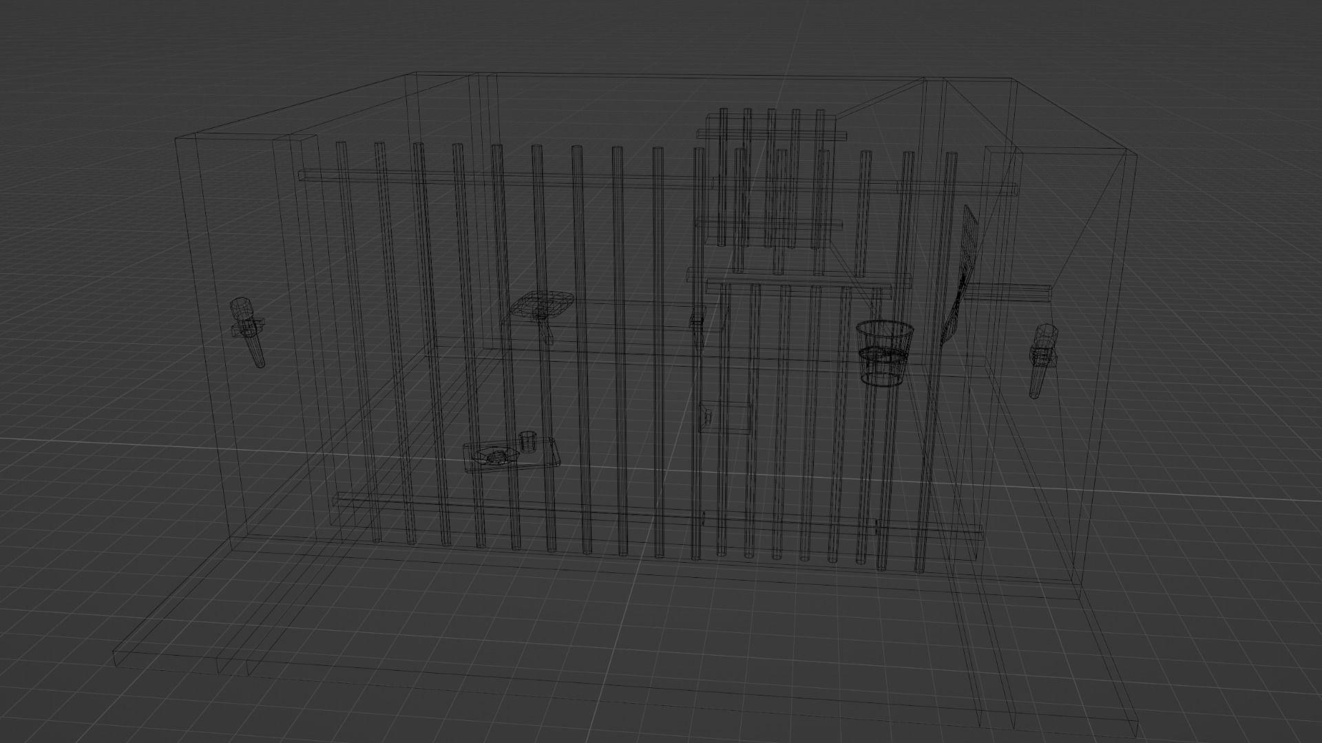 Lowpoly Prison Low-poly 3D model_30