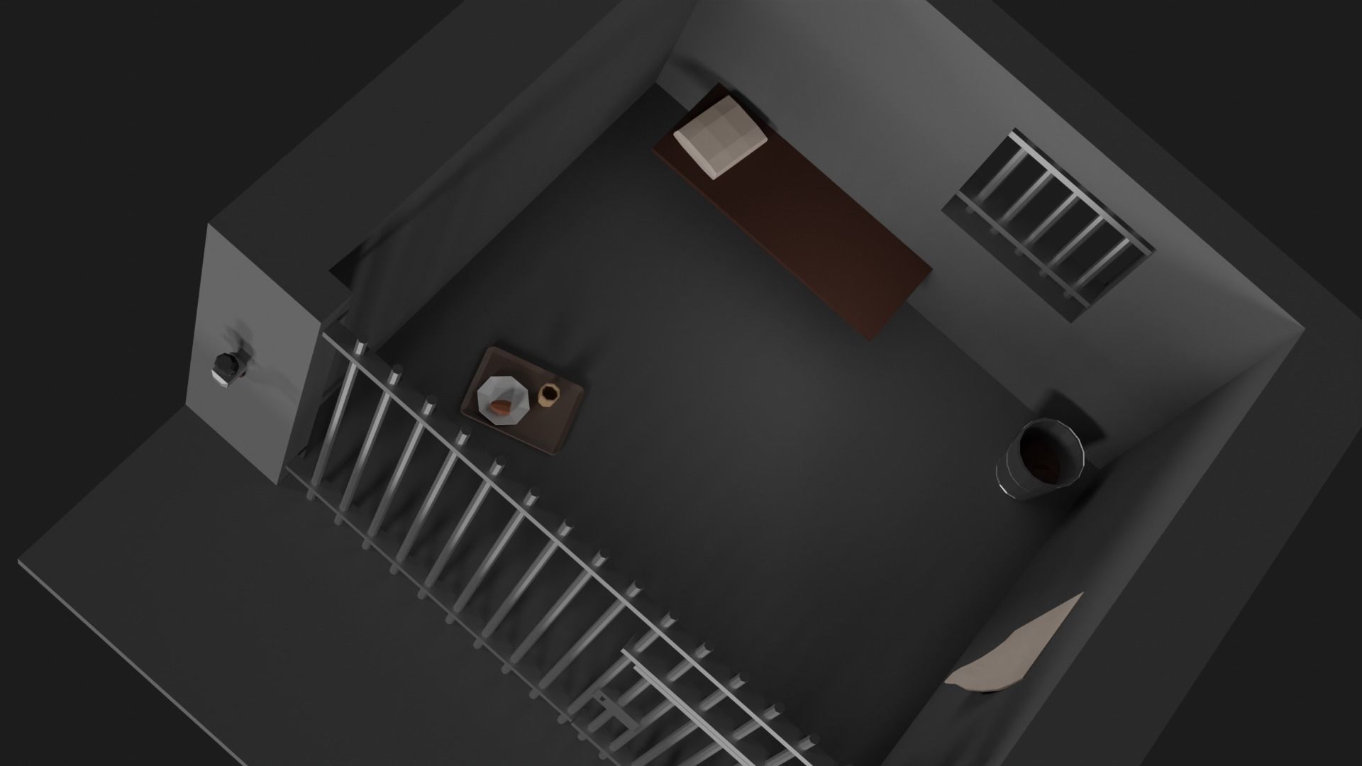 Lowpoly Prison Low-poly 3D model_25