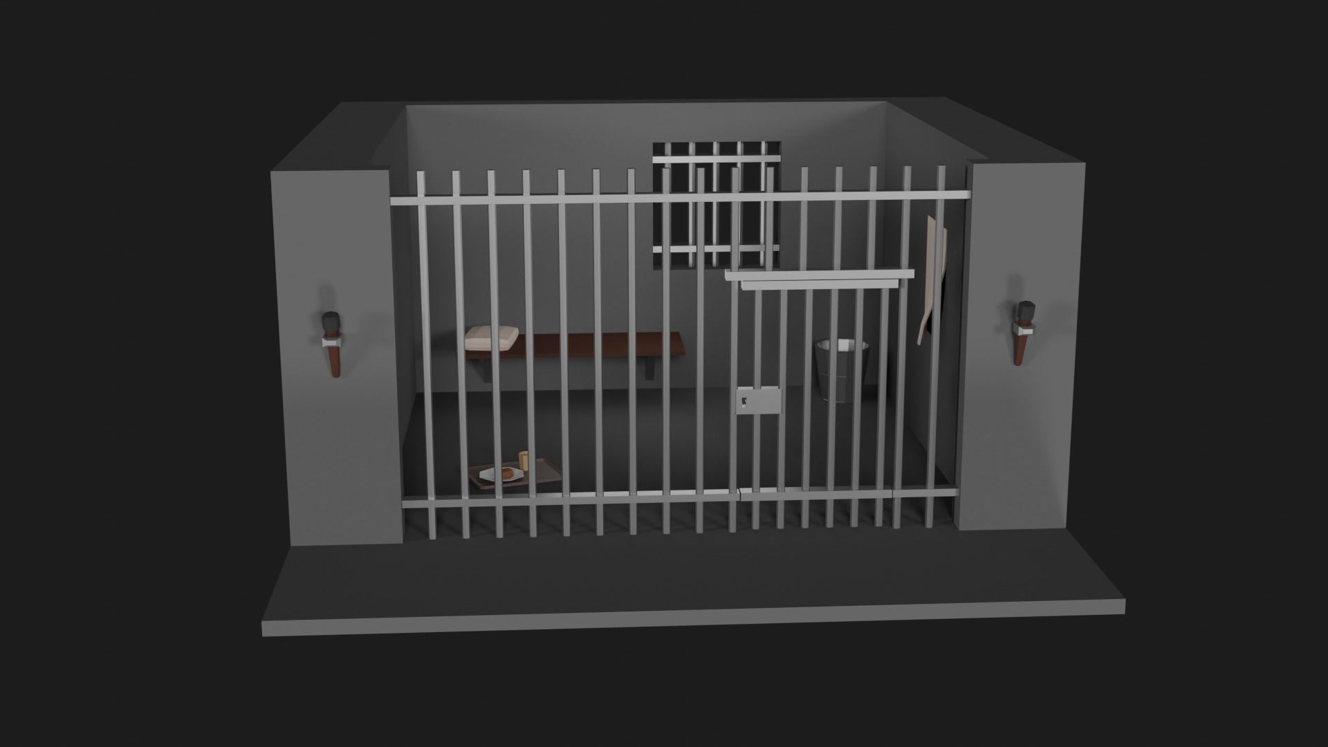 Lowpoly Prison Low-poly 3D model_11
