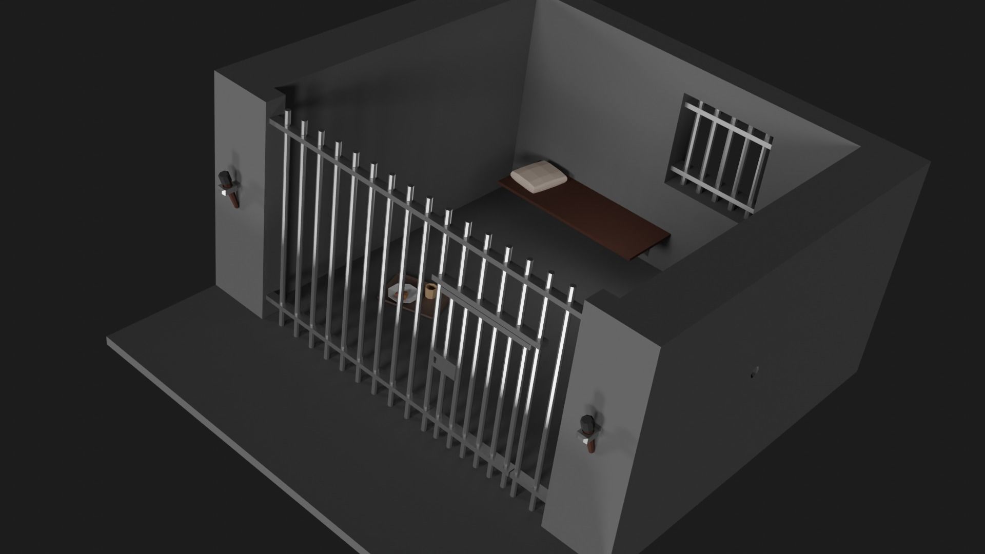 Lowpoly Prison Low-poly 3D model_20