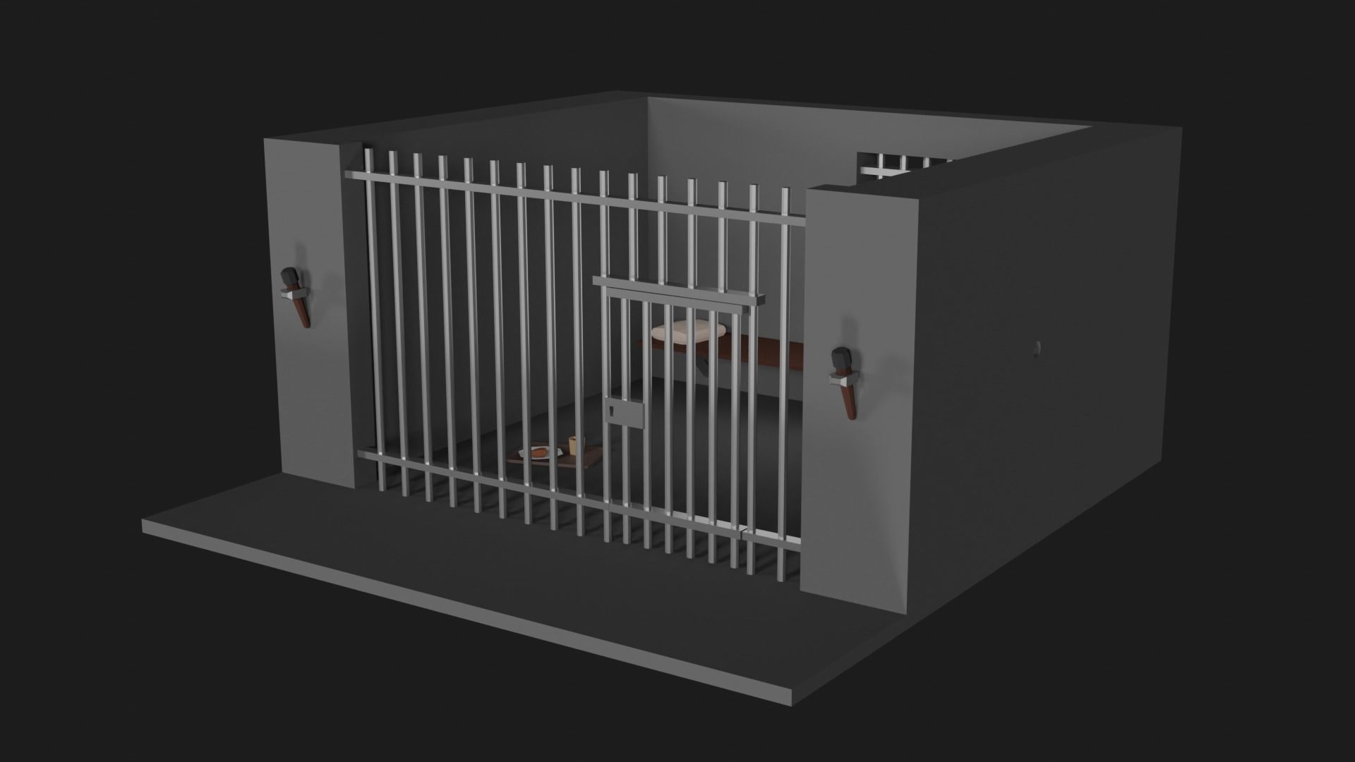 Lowpoly Prison Low-poly 3D model_15