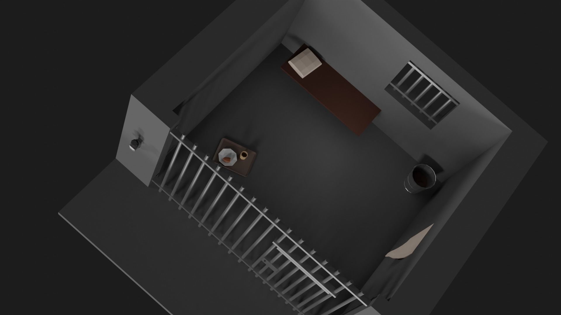 Lowpoly Prison Low-poly 3D model_23