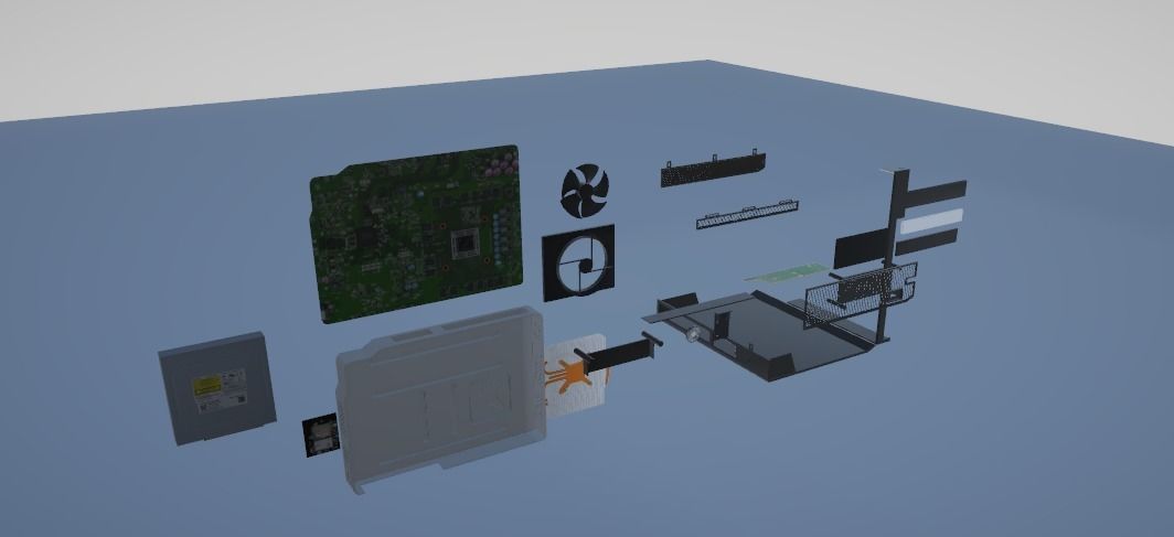 XBox With separated parts Low-poly 3D model_8