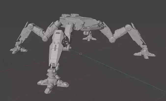 Posable Mech Walker 1-35th scale 3D print model