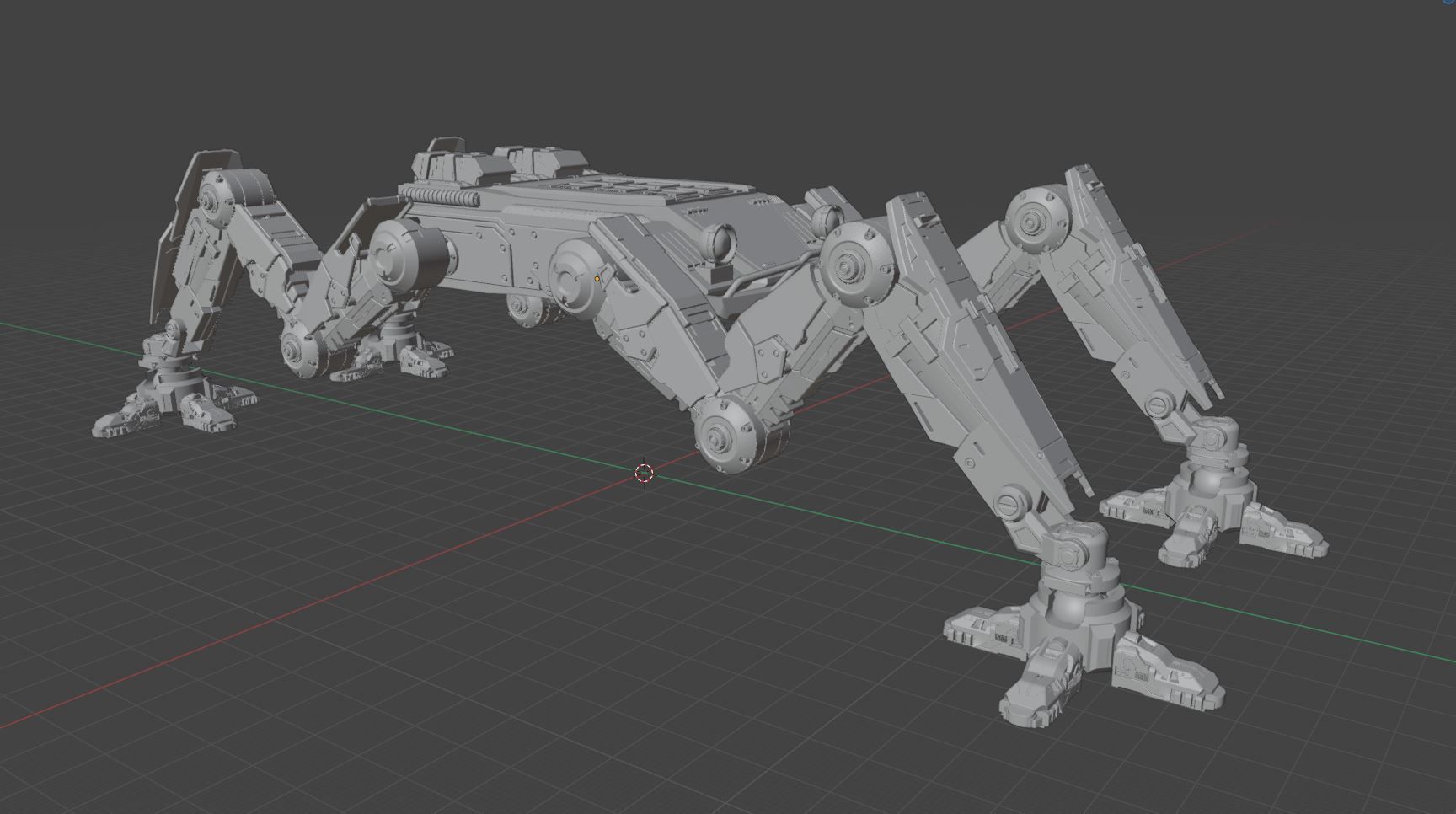 Posable Mech Walker 1-35th scale 3D print model_2