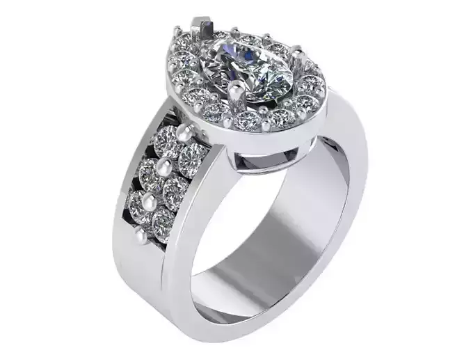 Pear Halo Ring 1524