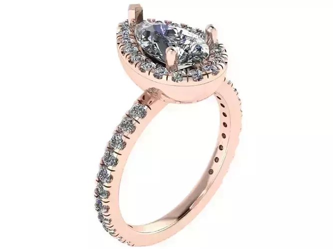 Pear Halo Ring 1526