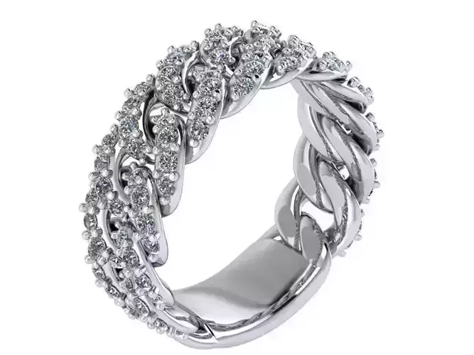 Cumin Chain Diamond Ring 1528